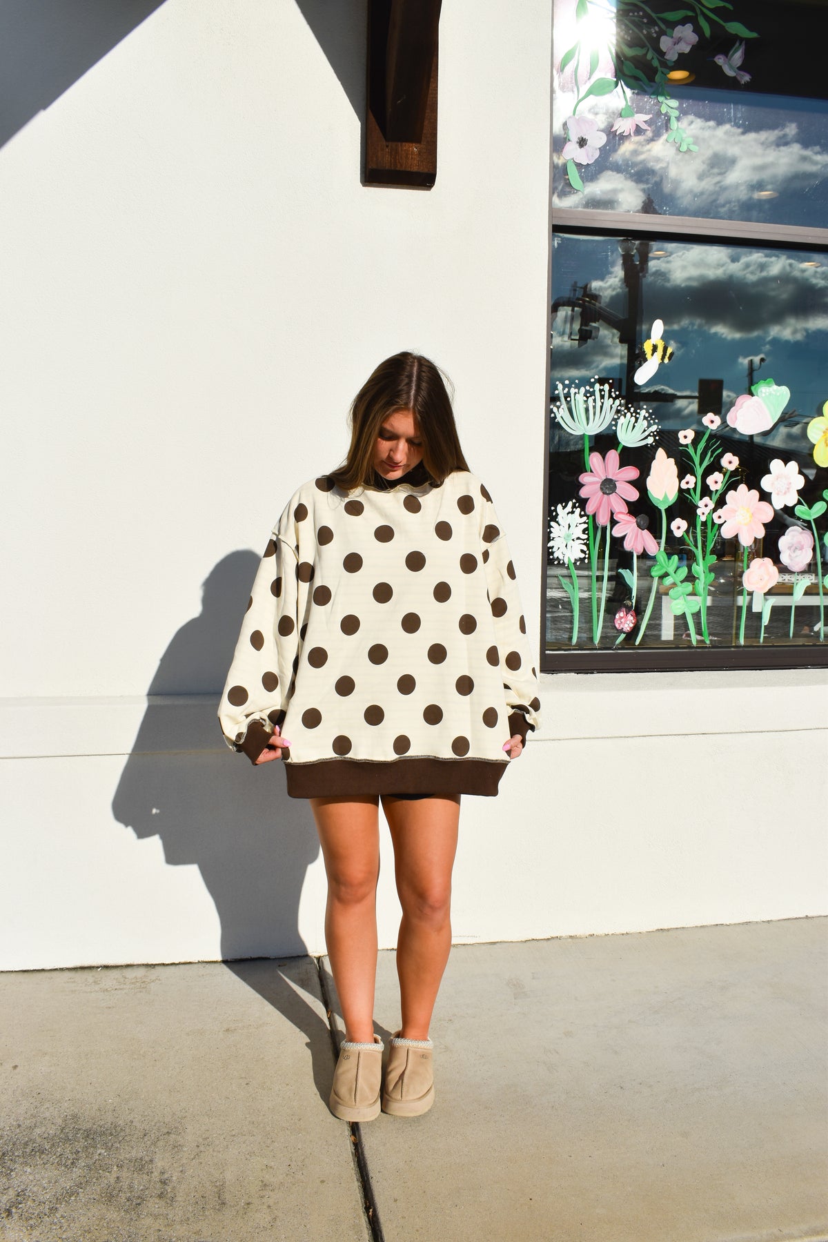 Reversible Polka Dot & Stripe Mockneck