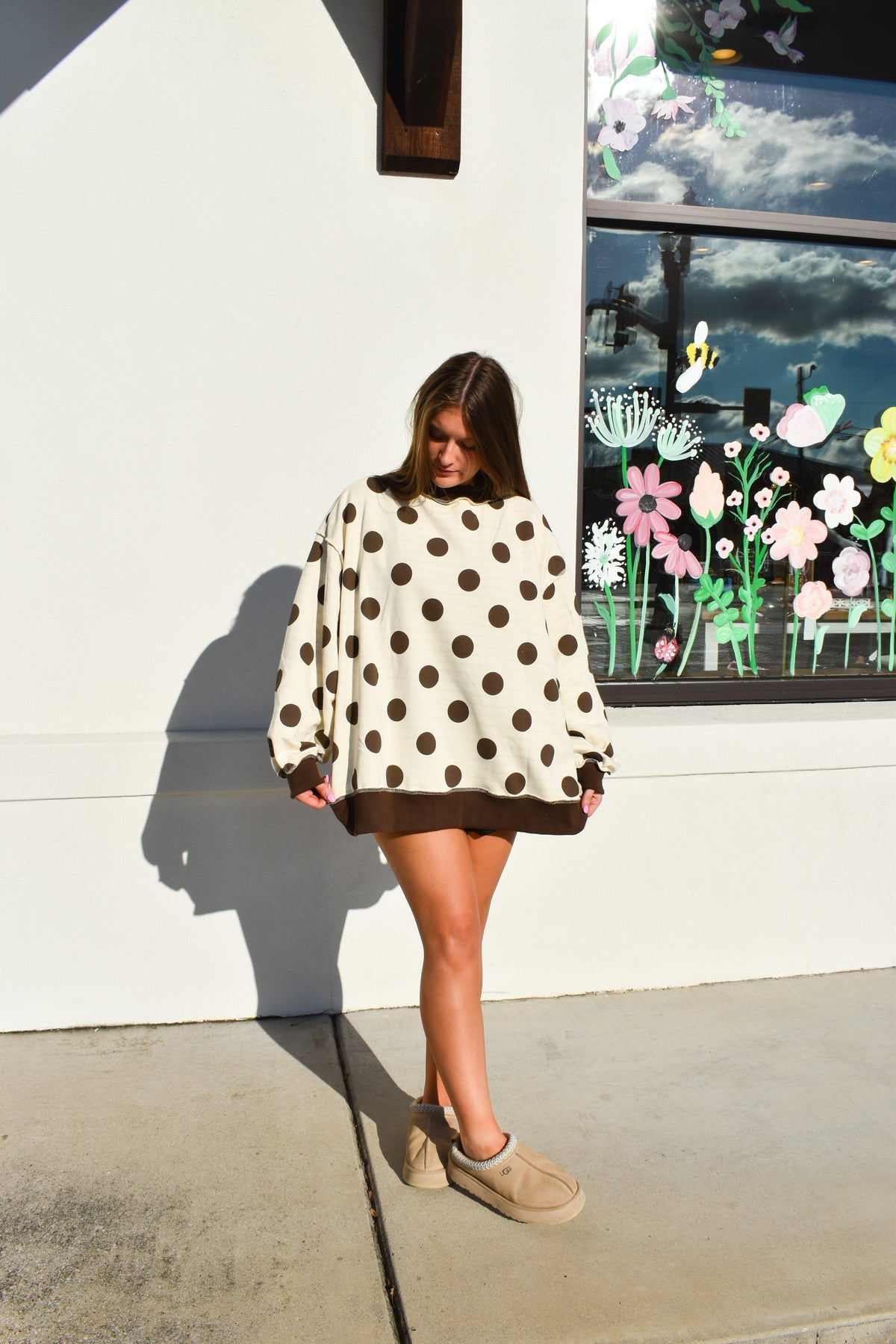 Reversible Polka Dot & Stripe Mockneck