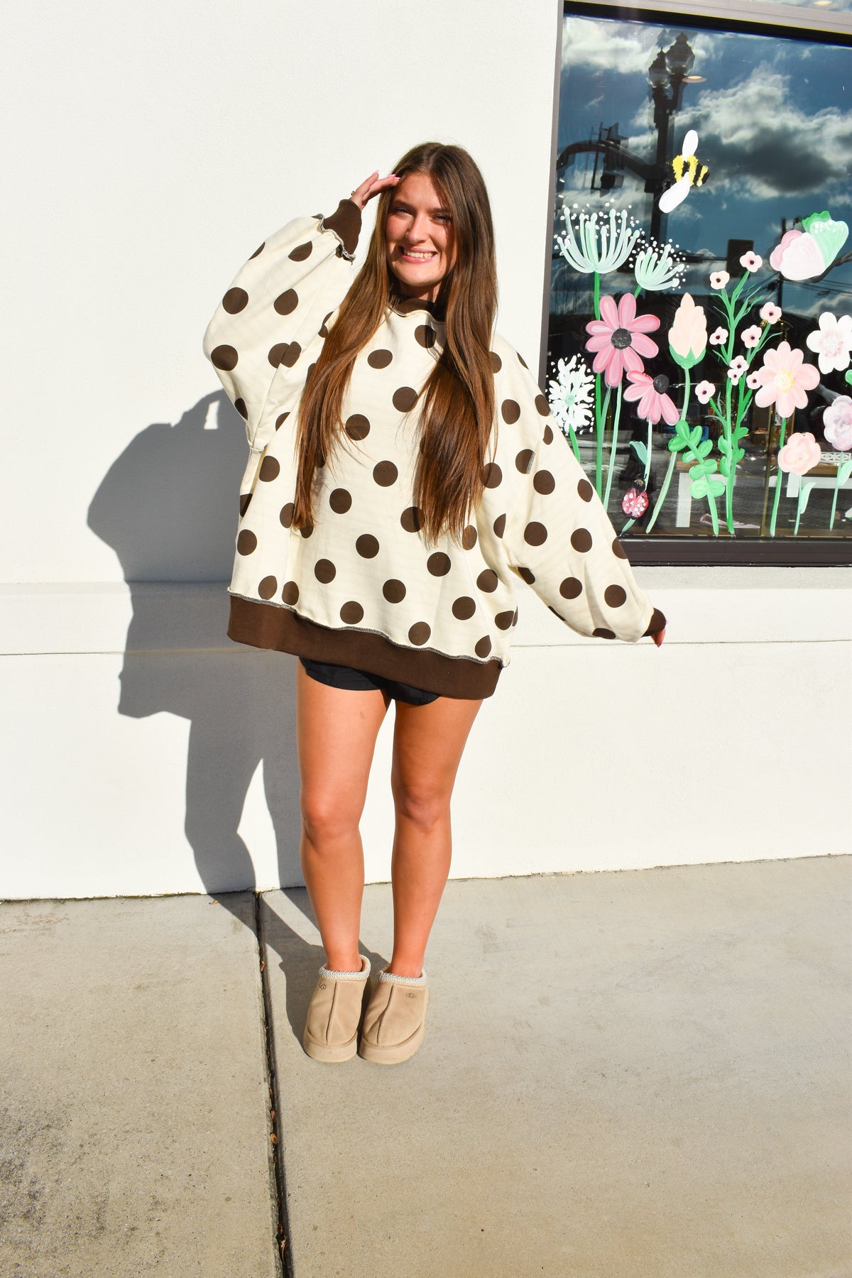 Reversible Polka Dot & Stripe Mockneck