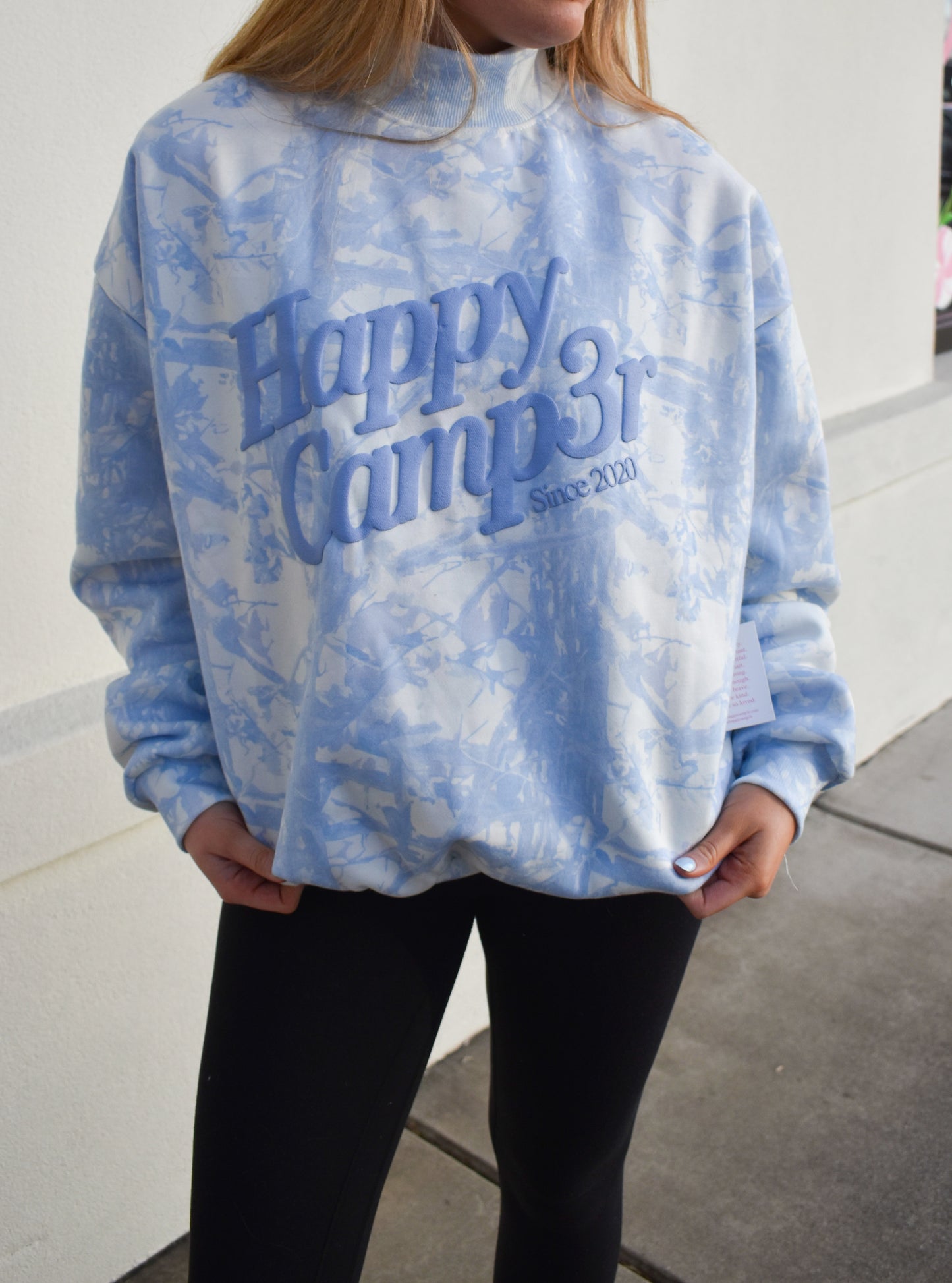 Happy Camp3r Blue Camo Mockneck