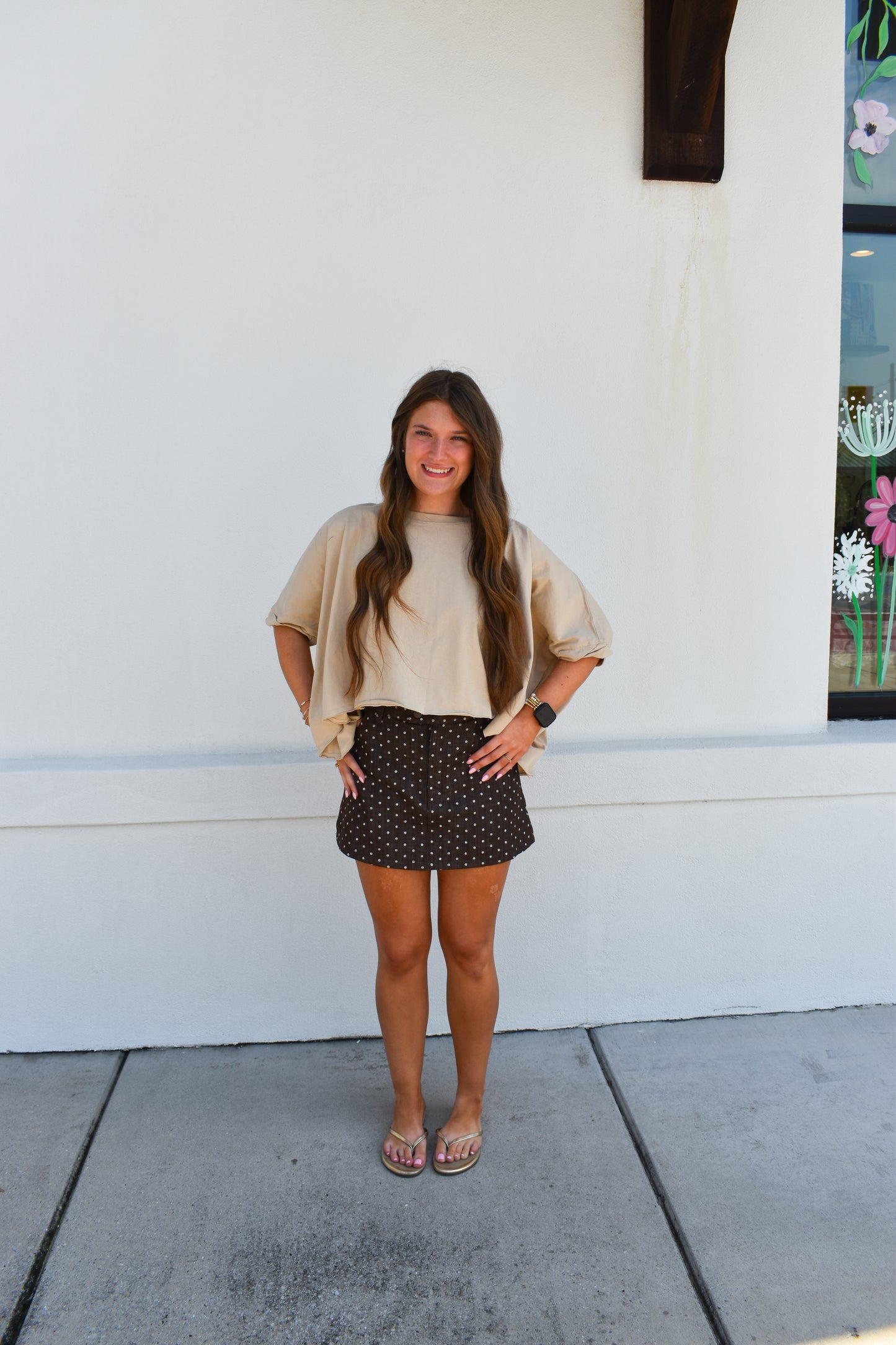 A-Line Polka Dot Utility Skirt