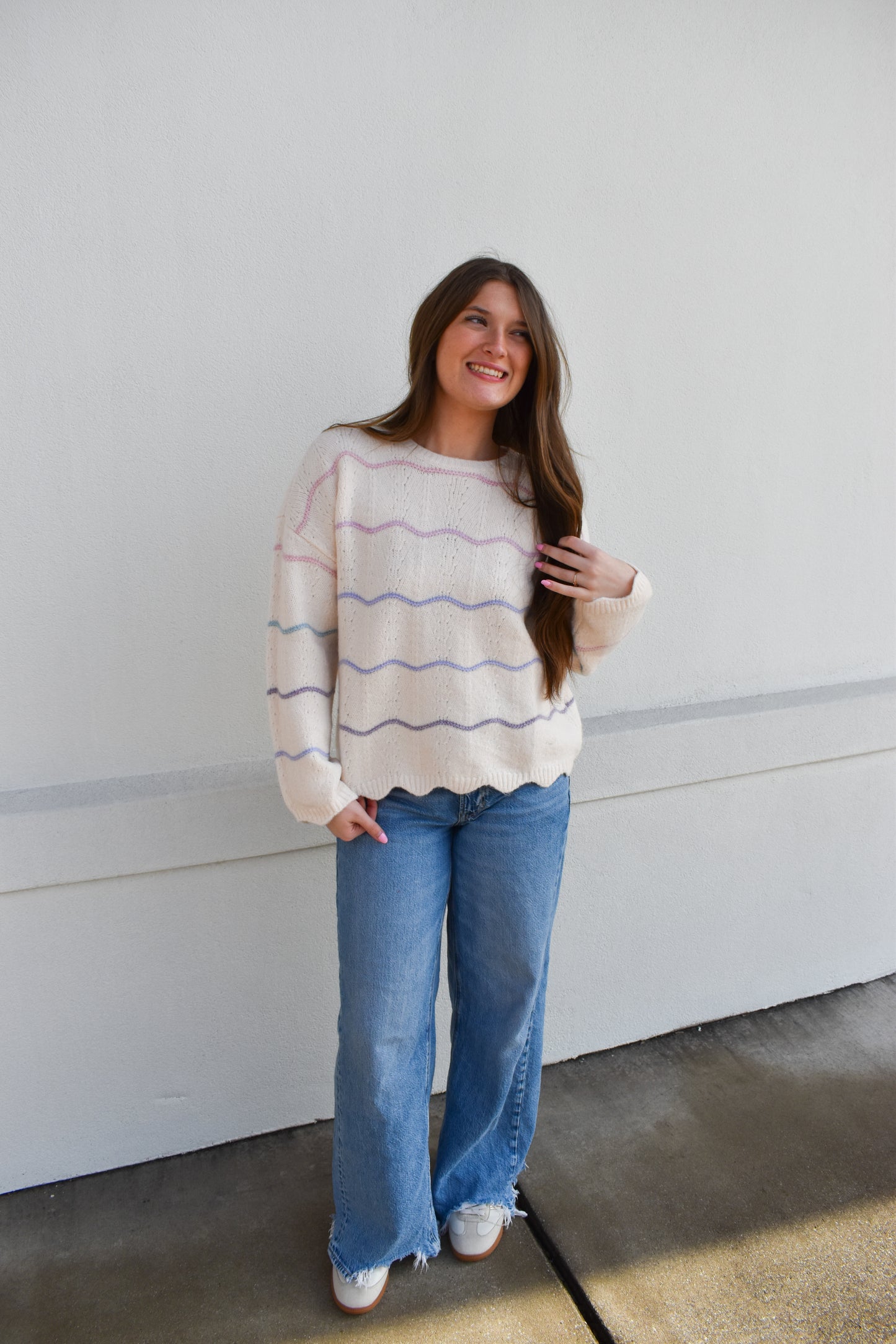 Scallop Ombre Wool Sweater
