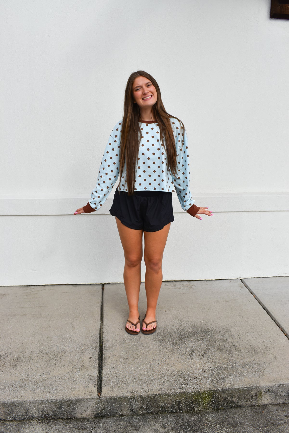 Polka Dot Top W/ Back Cutout