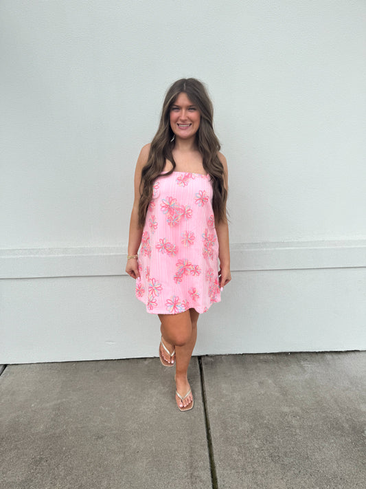Blaire Lace Flower Mini Dress