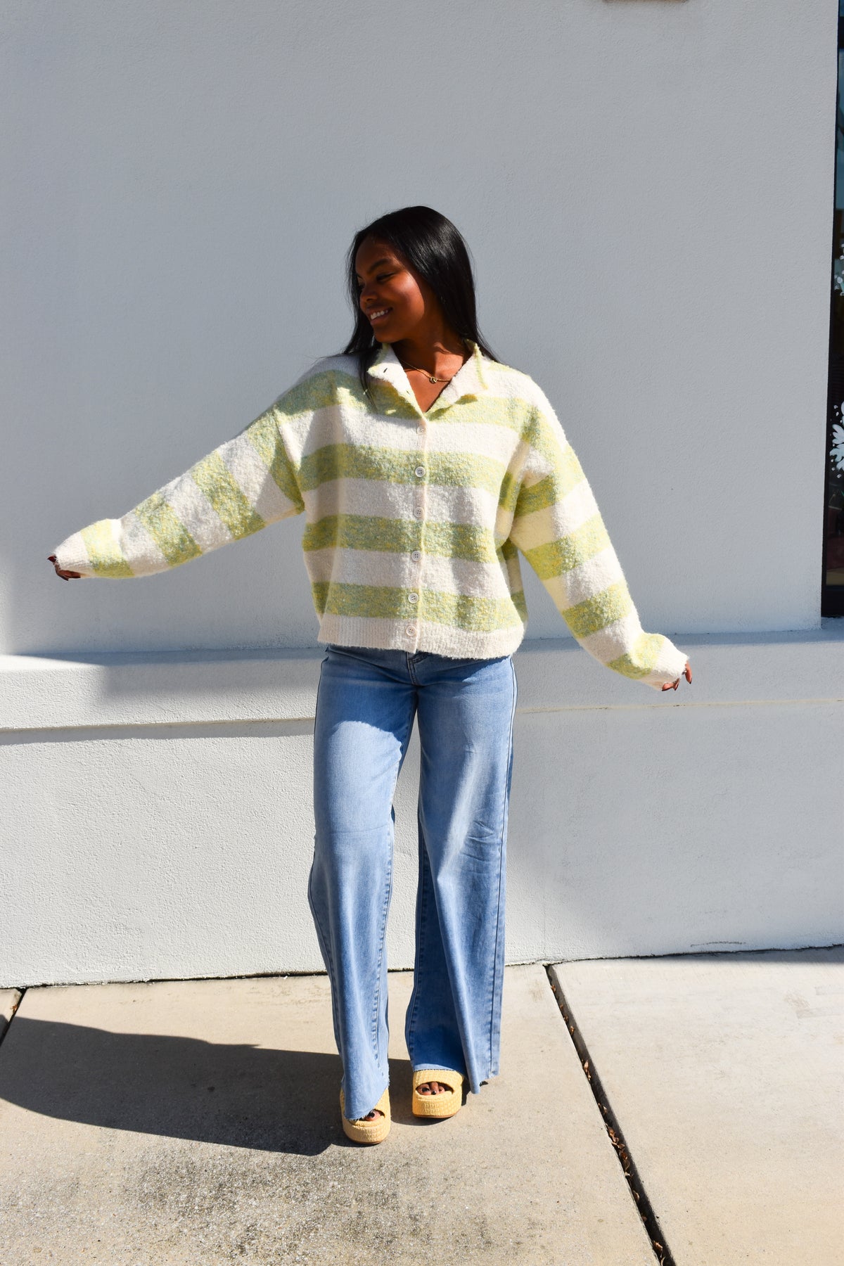 Sage & Sweet Striped Cardigan