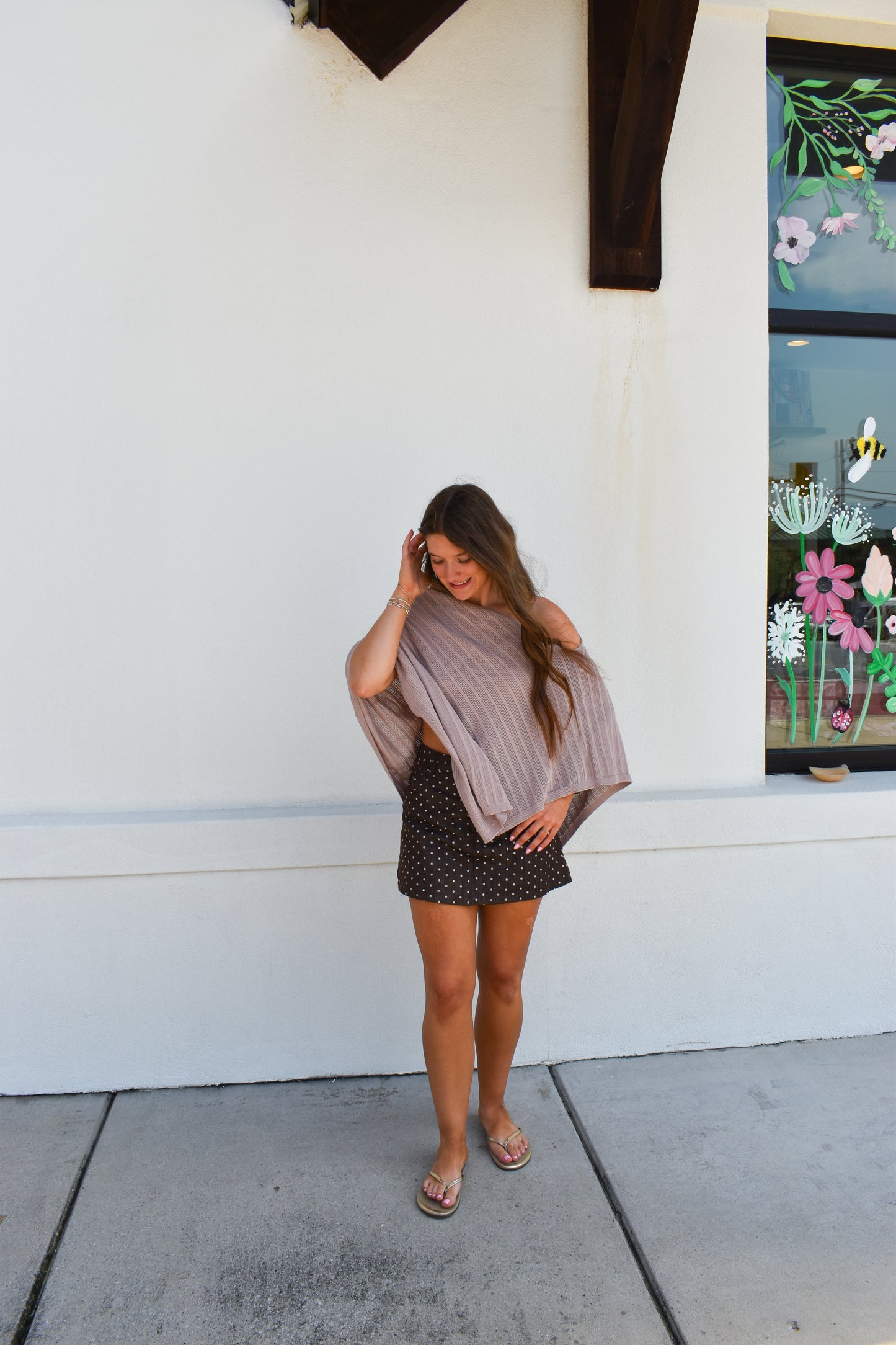 Lilia Asymmetrical Knit Poncho Top