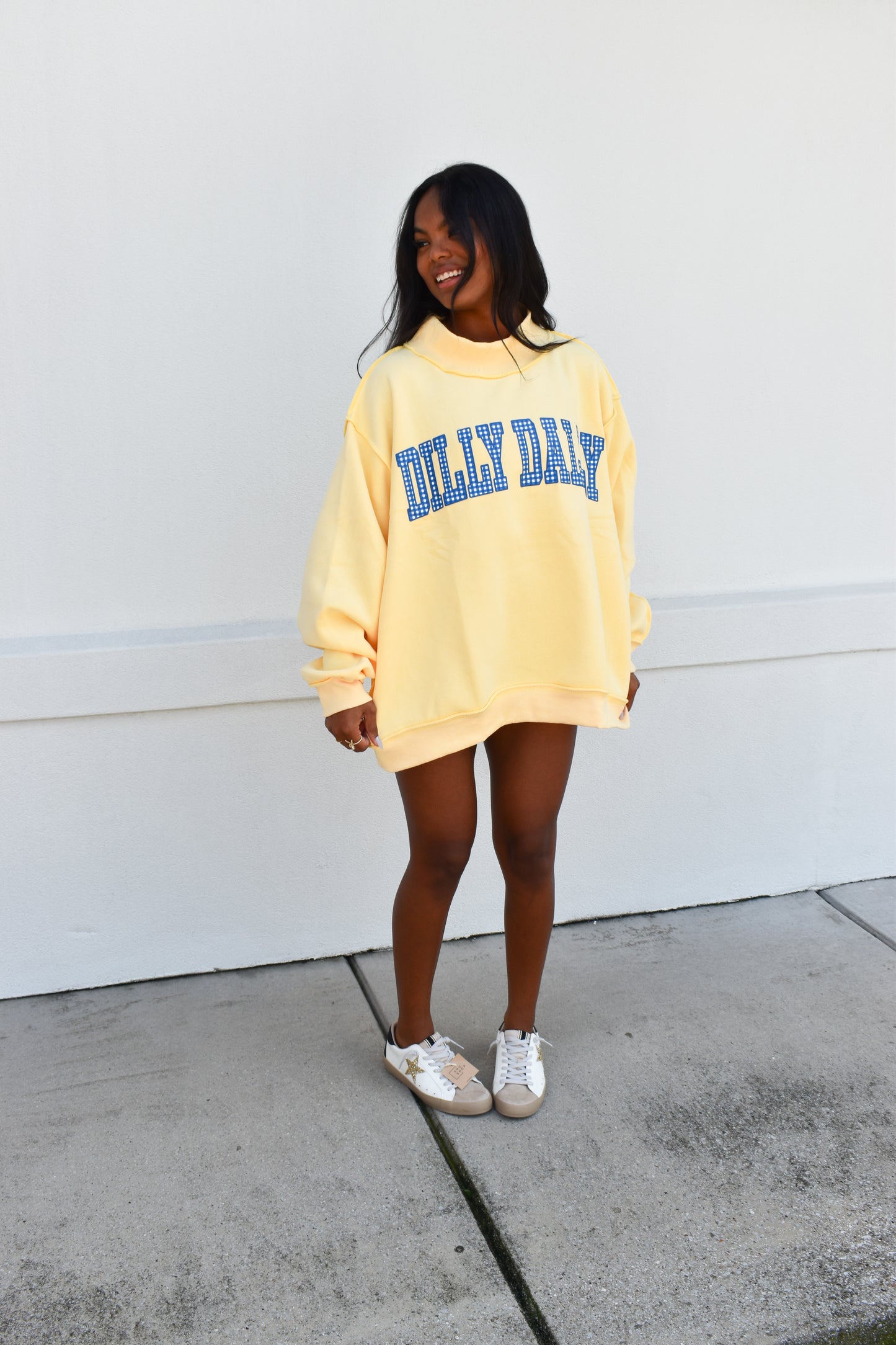 'DILLY DALLY & LOLLY GAG' Reversible Mockneck