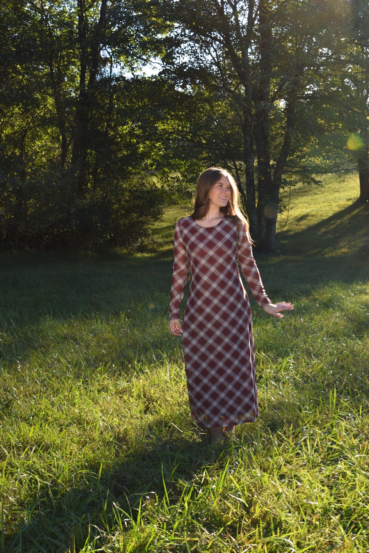 The Willow Plaid Maxi Dress