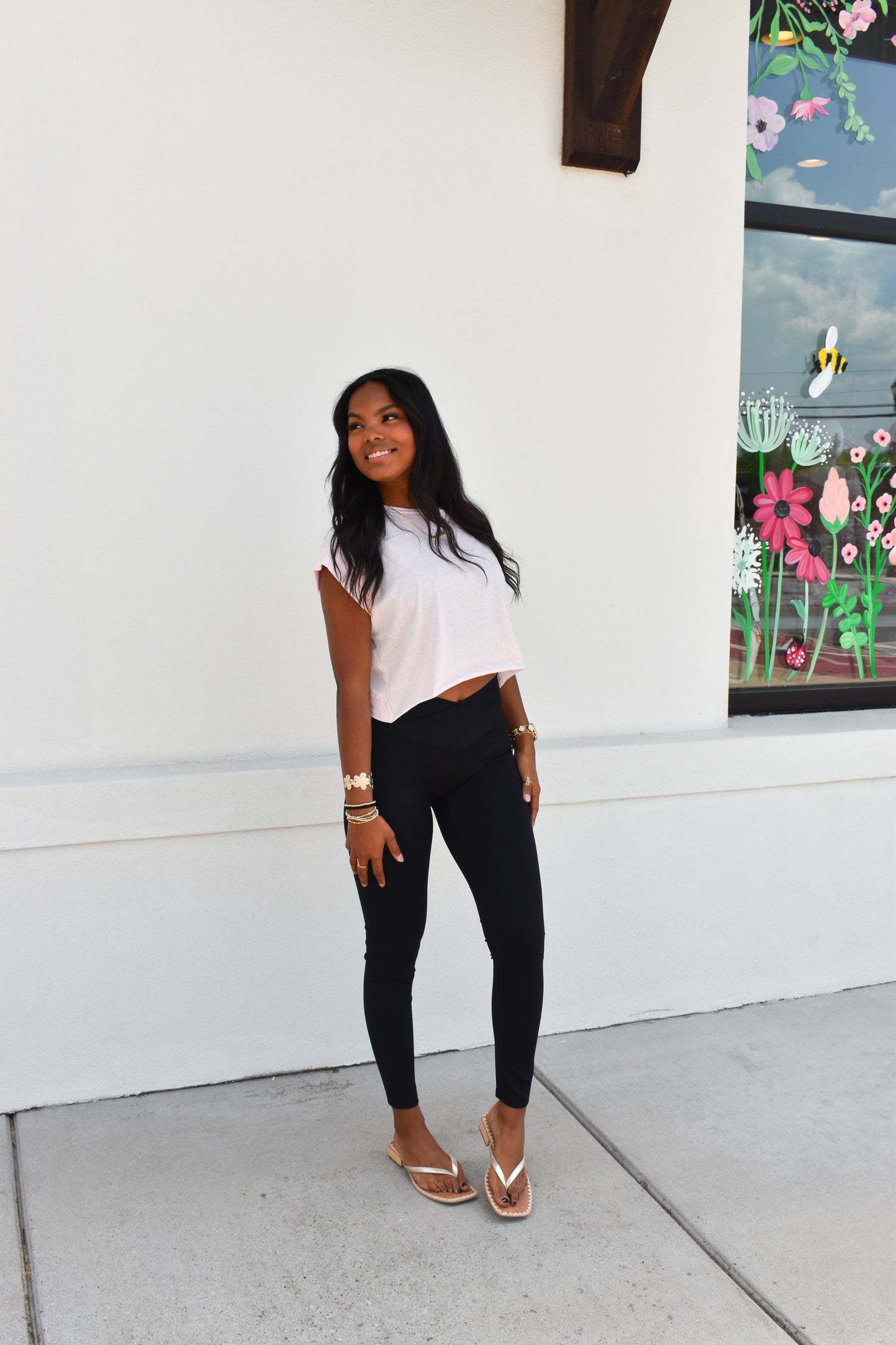 Cutout Back Layering Tee: Pink