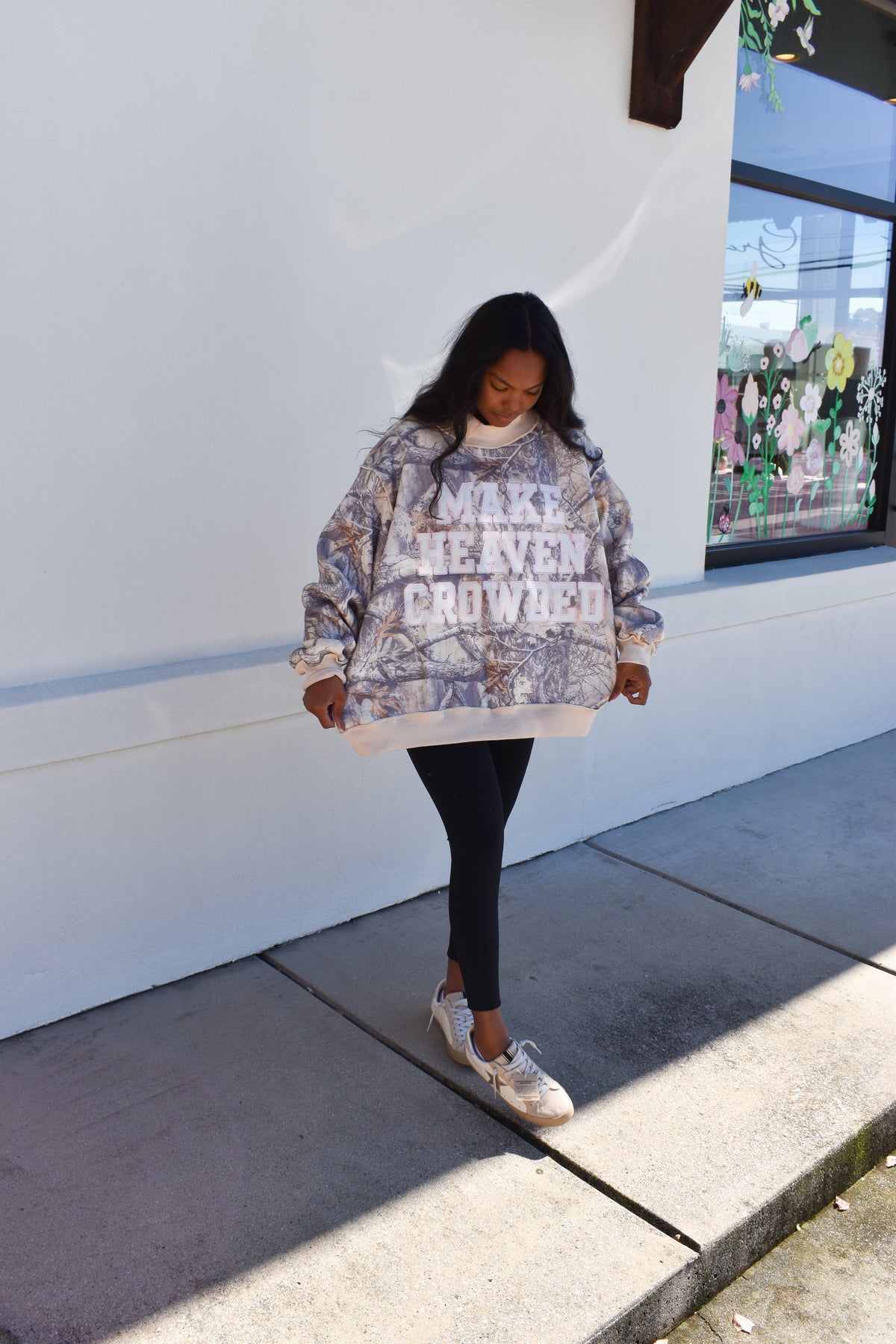 Camo Appliqué Embroidery Mockneck
