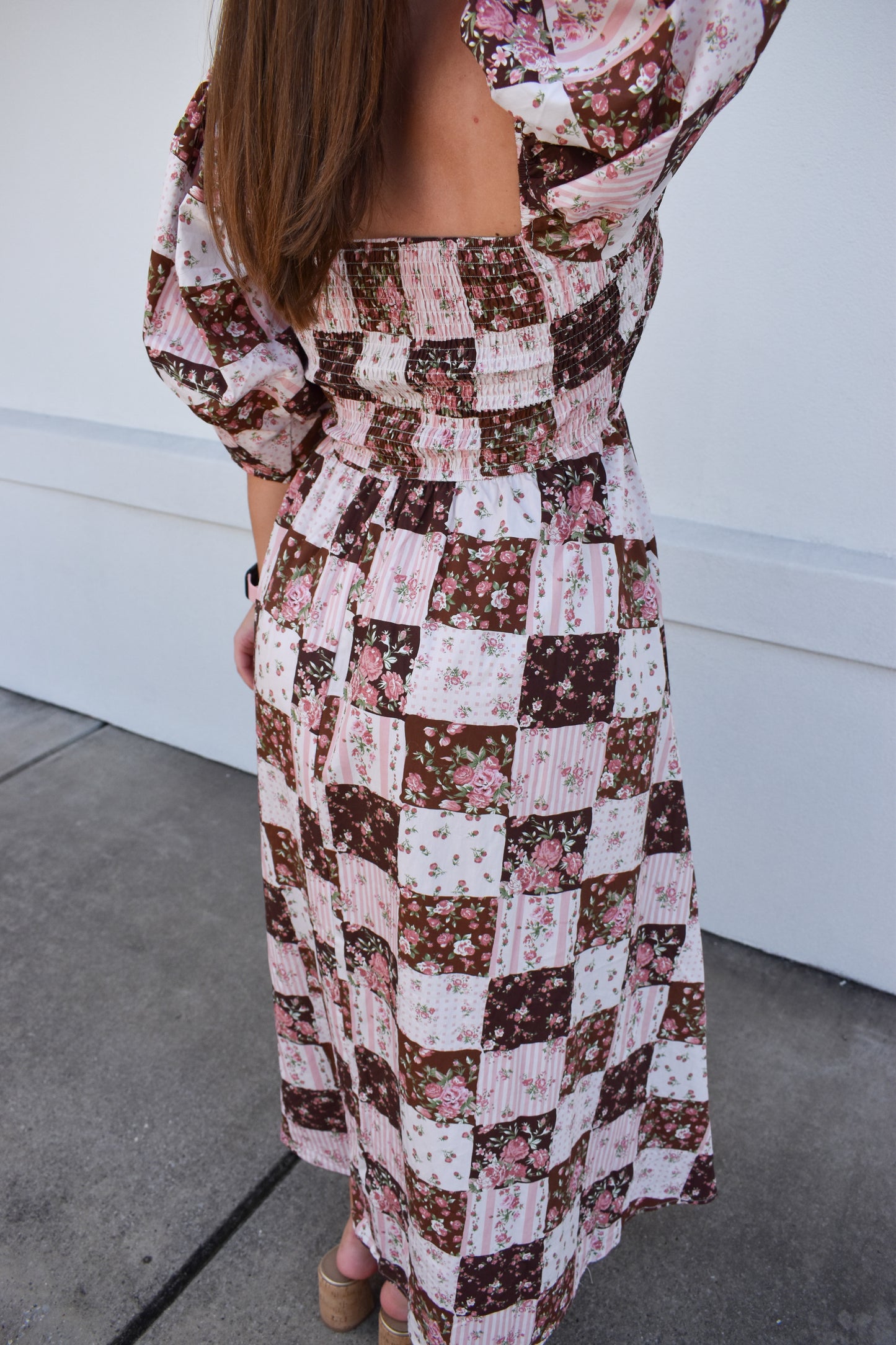 Jessie Floral Maxi Dress W/ Puffy Sleeves