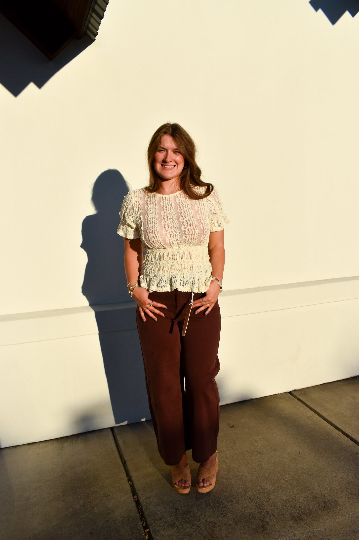 Short Sleeve Lace Blouse