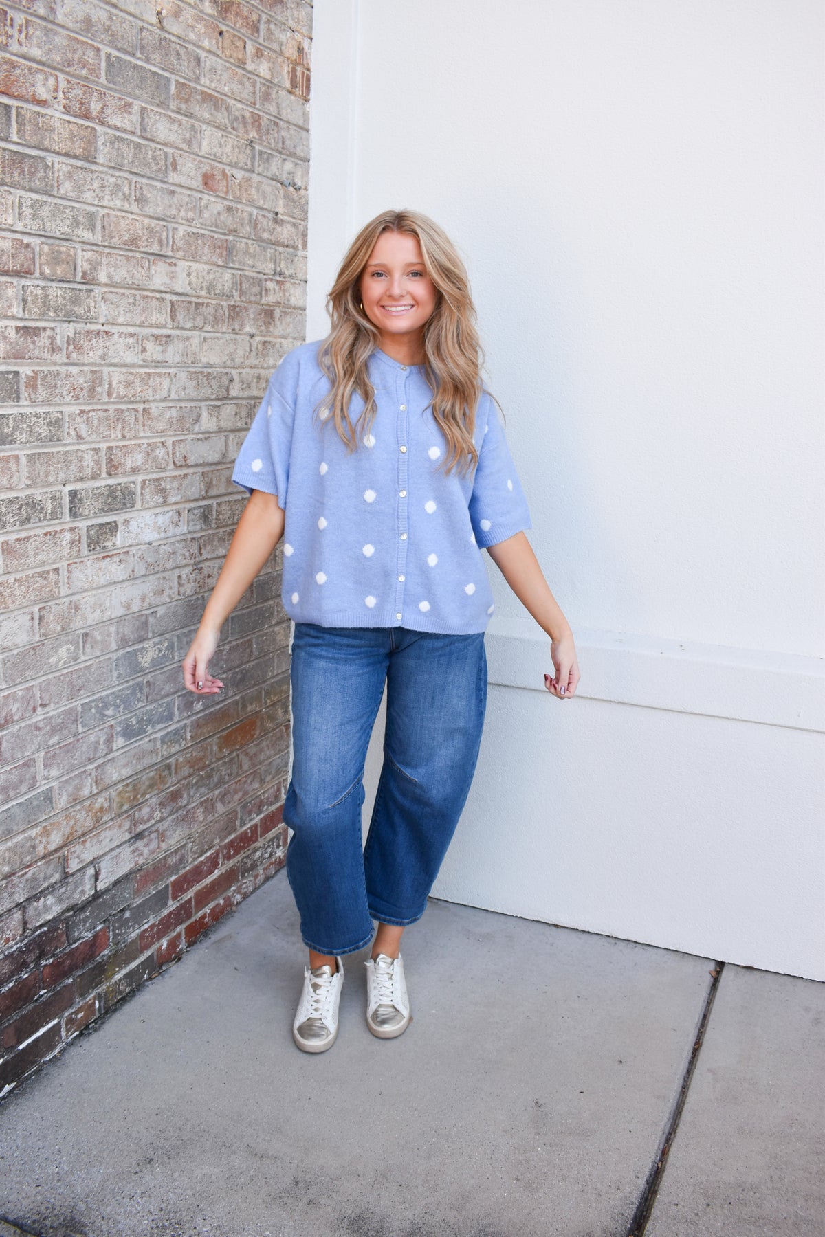 Leia Polka Dot Short Sleeve Cardigan