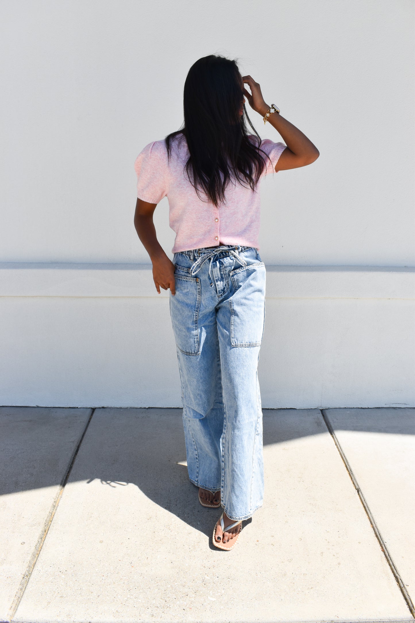 Oversized Wide-Leg Jeans W/ Elastic