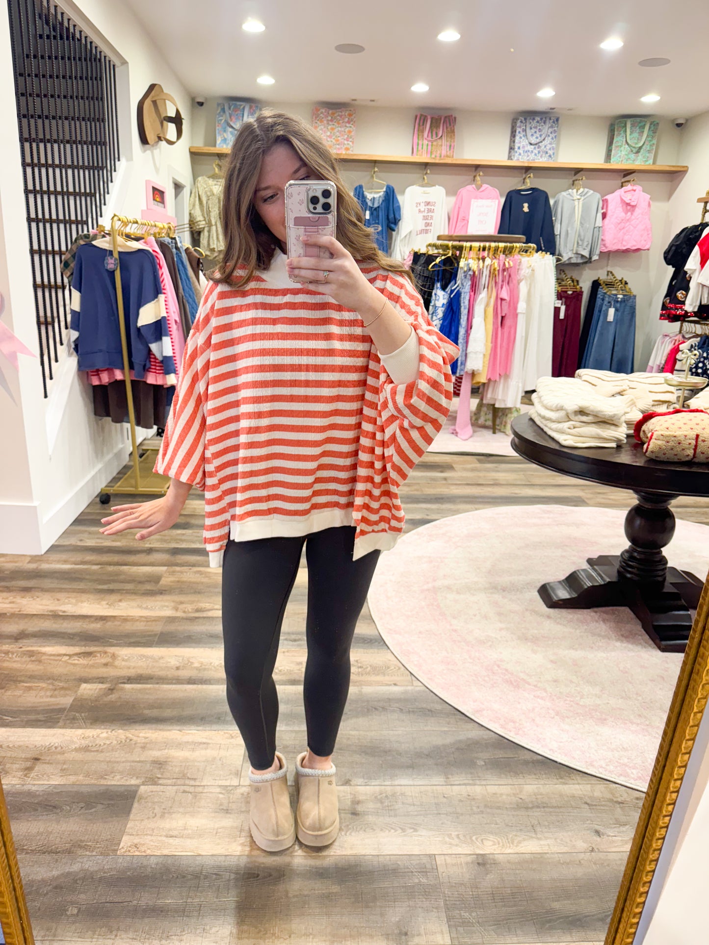 Stripe Oversized Mockneck