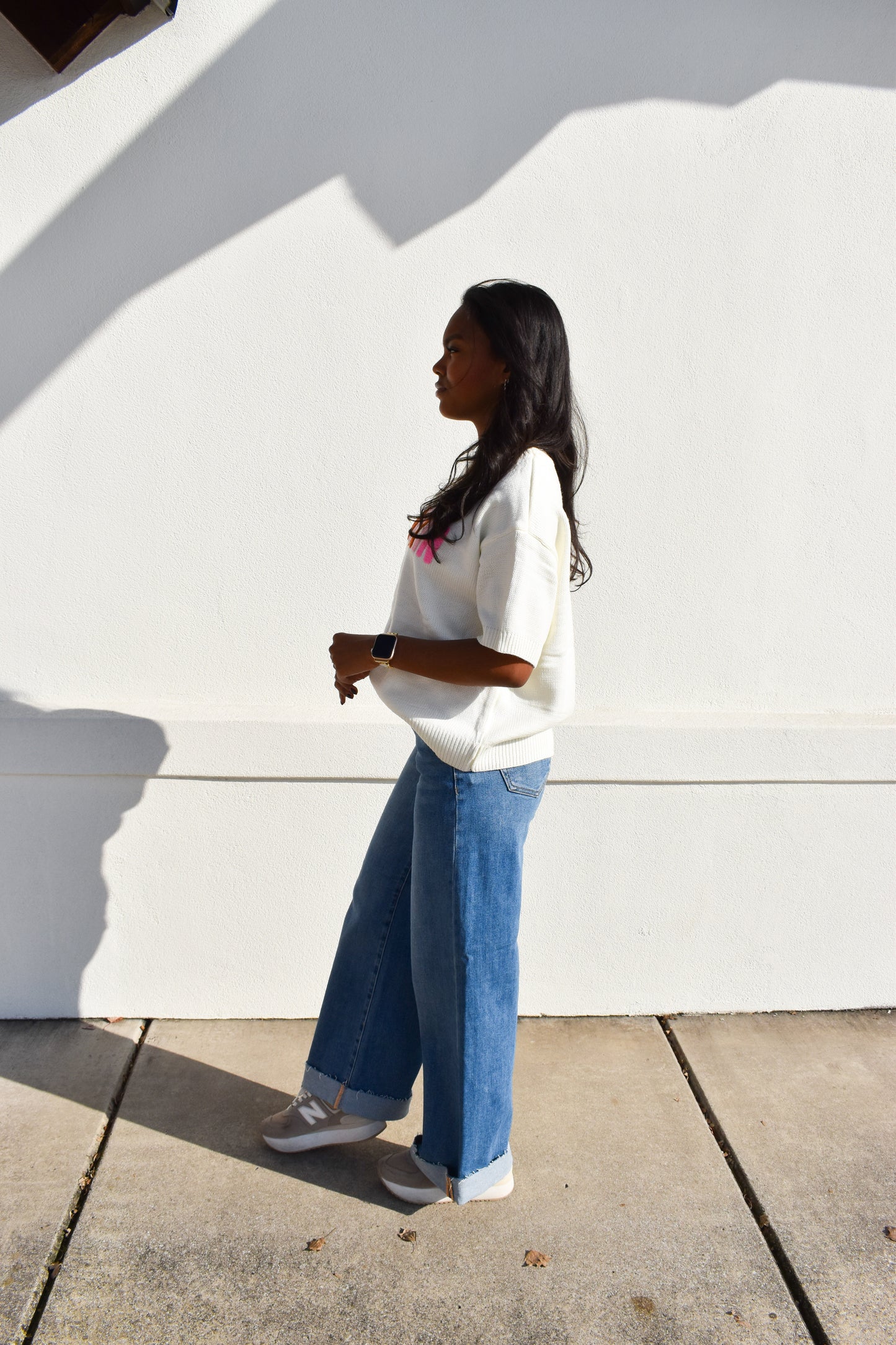 Risen Low Rise Ankle Wide Cuffed Jeans