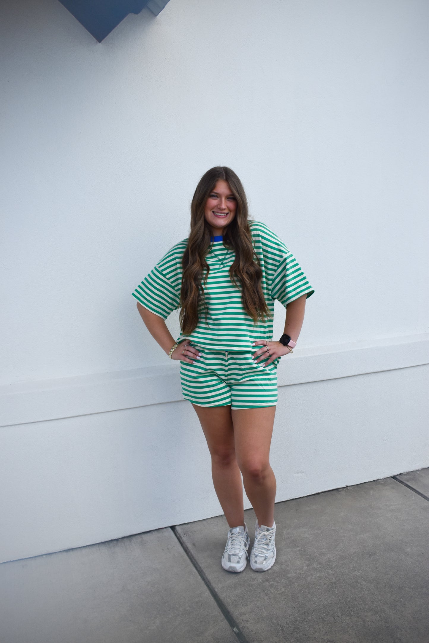 Striped Terry Two-Tone Top