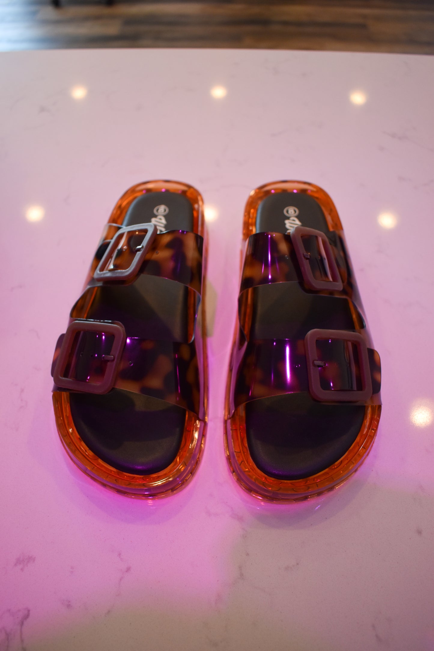 Leopard Jelly Sandals