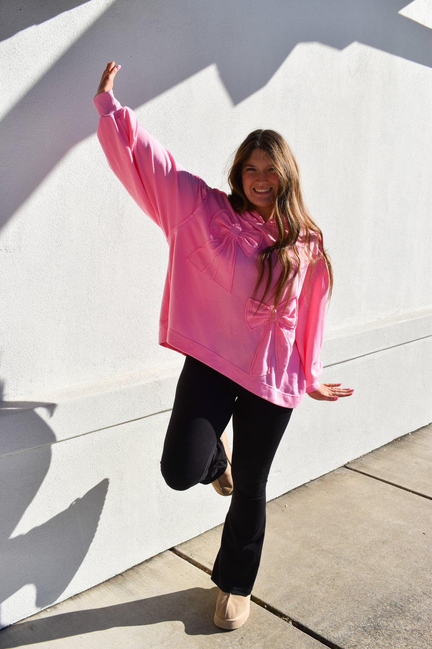 Oversized Hoodie W/ Accented Bows