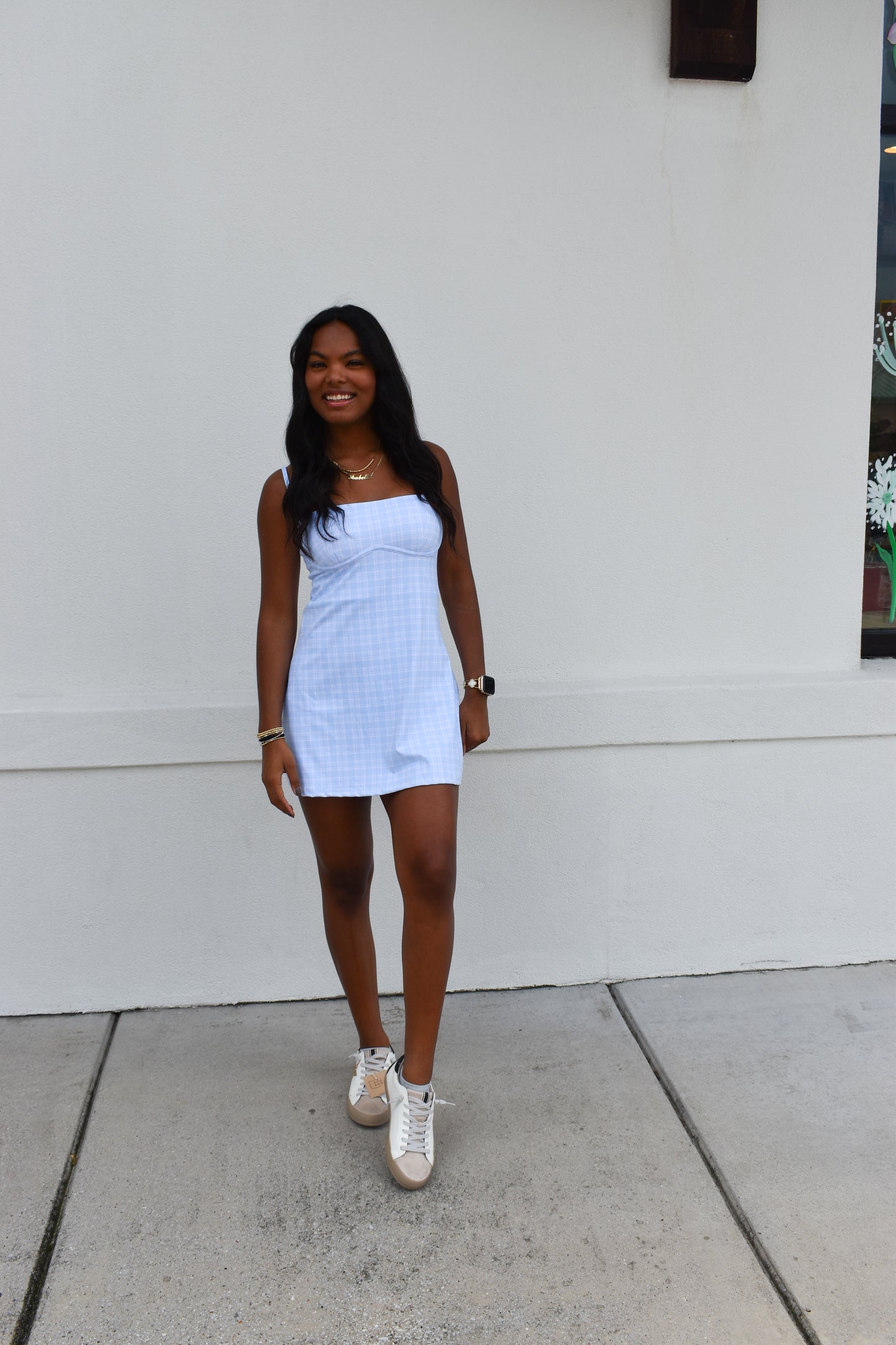 Plaid Print Sweetheart Dress