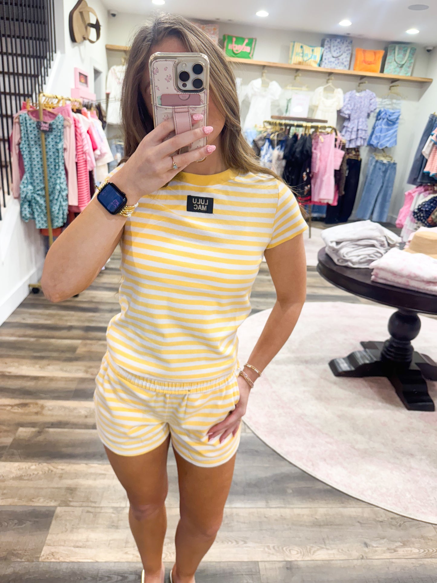 Stripe Babydoll Top: Yellow