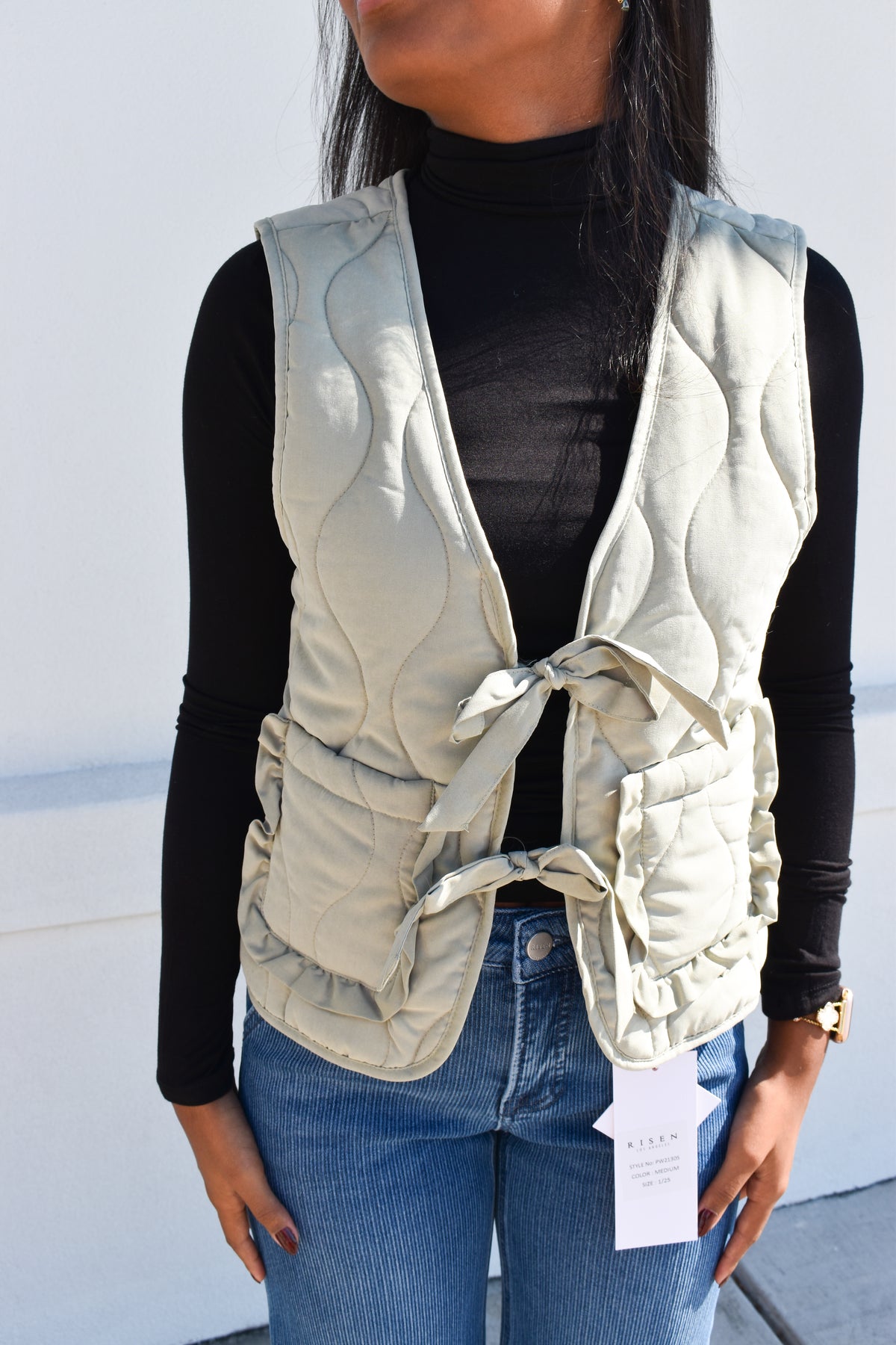Green Bow Vest