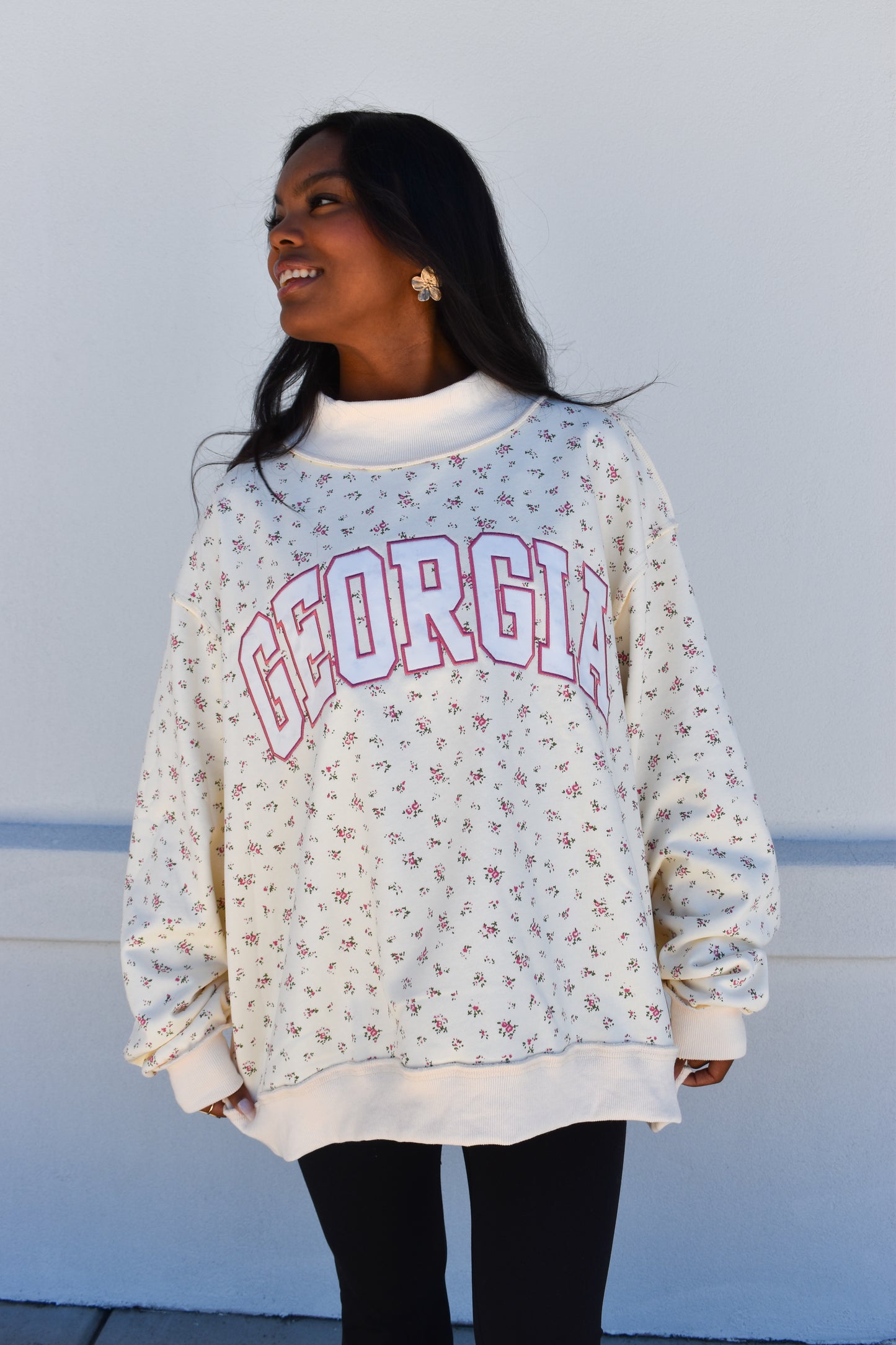 Floral Georgia Mockneck