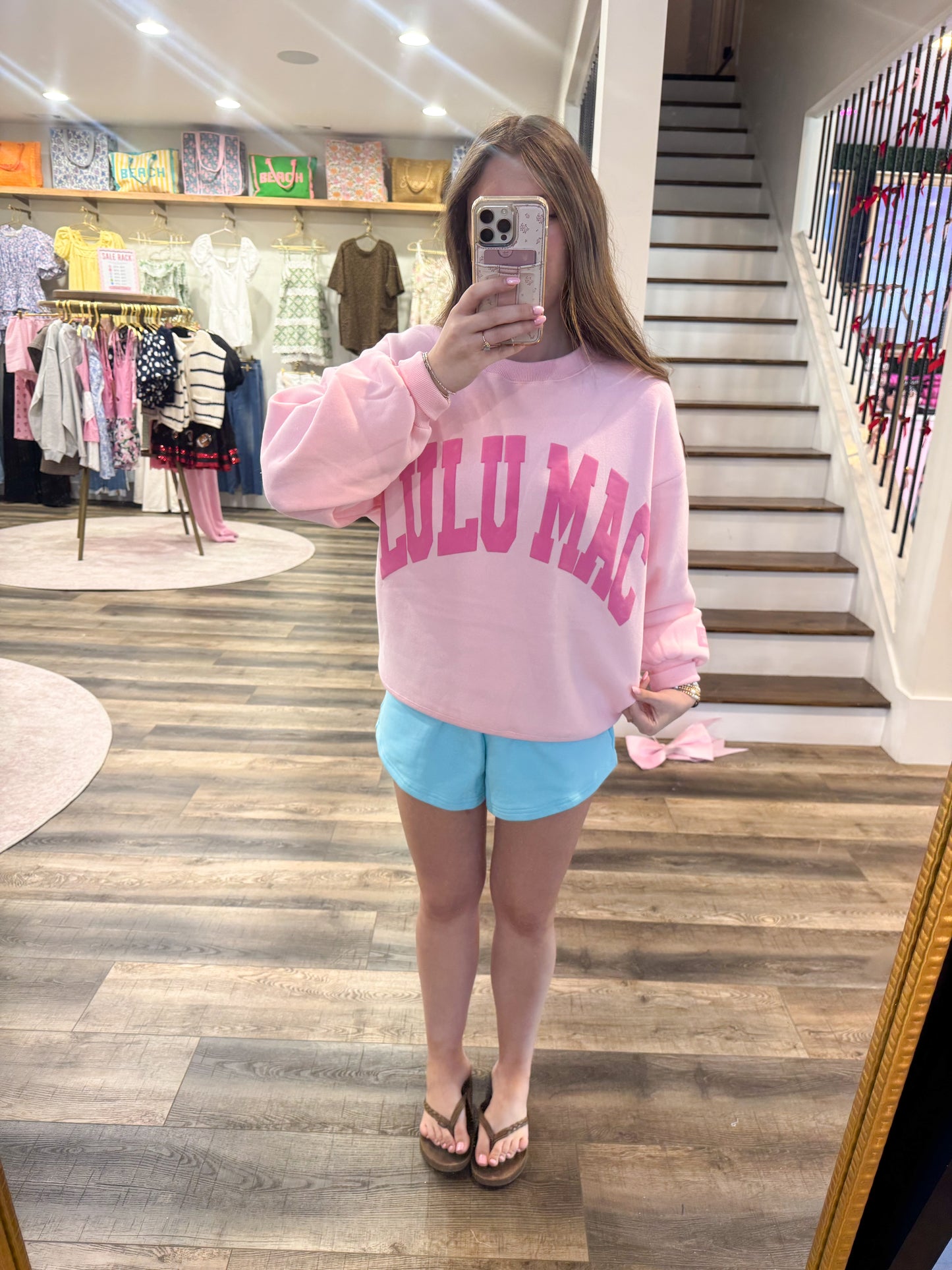 Lulu Mac Sweatshirt: Light Pink/Pink Puff
