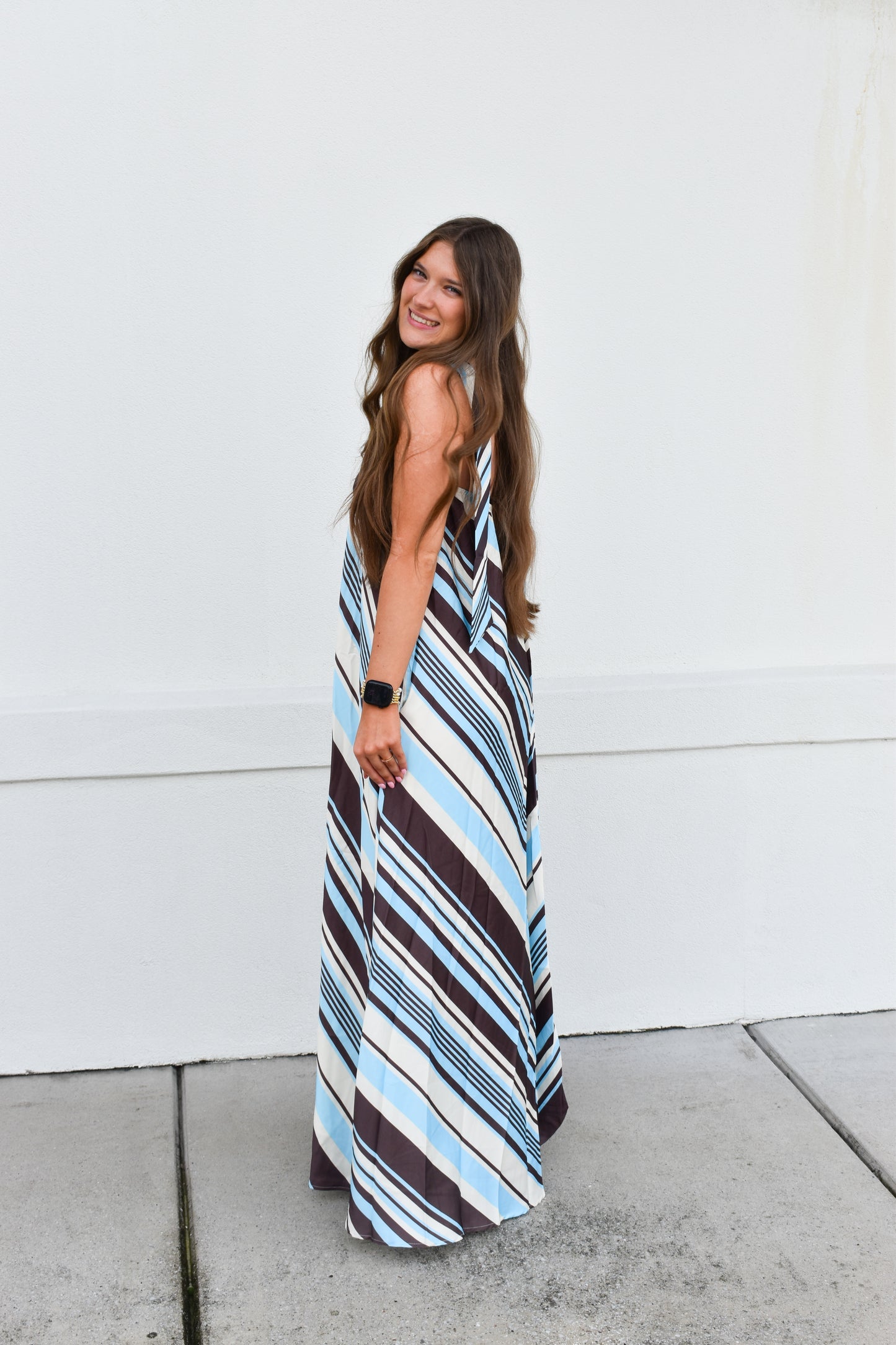 The Riviera Stripe Maxi Dress