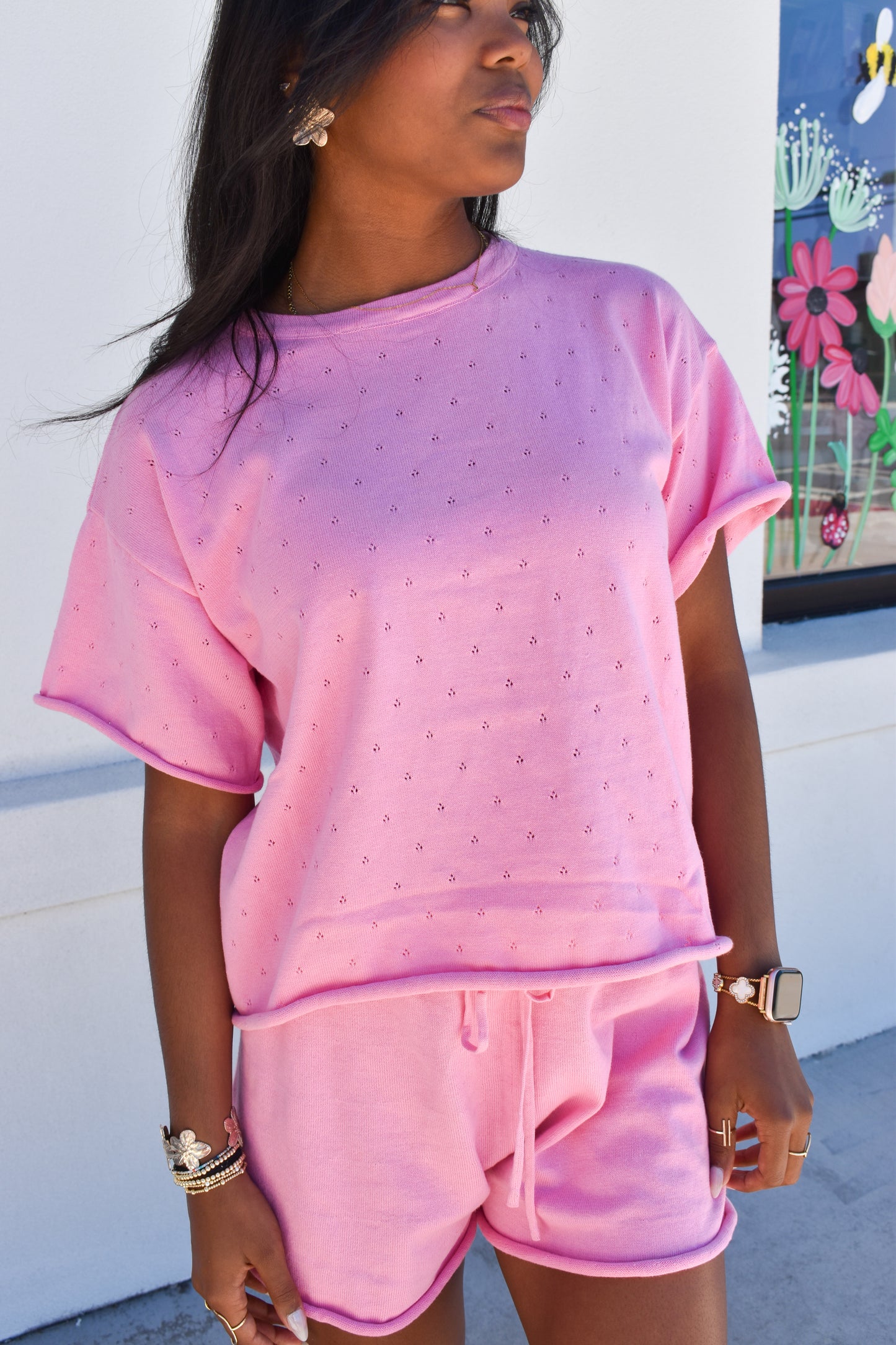 Pink Pointelle Set