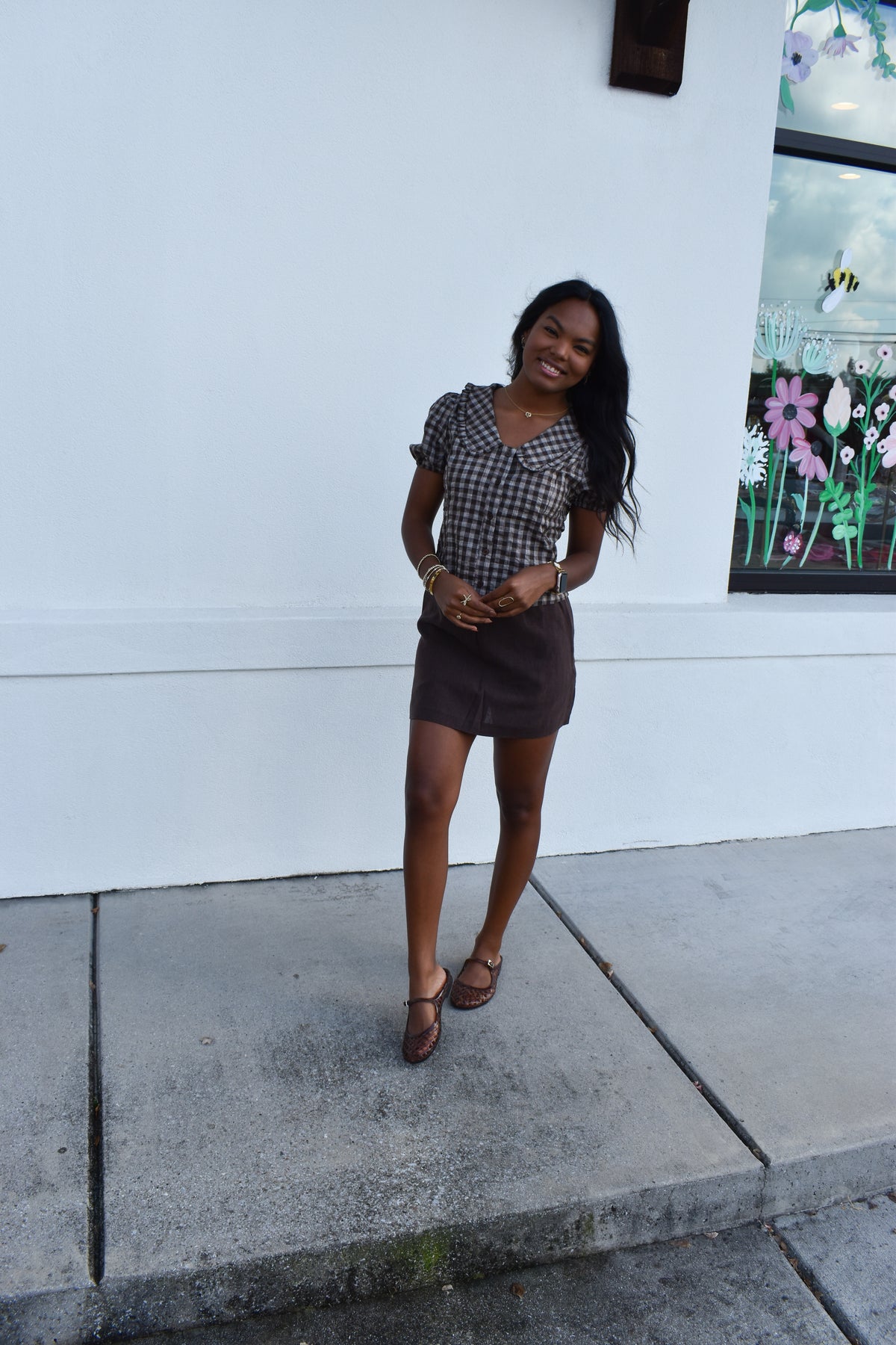 Tailored High-Rise A-Line Mini Skort