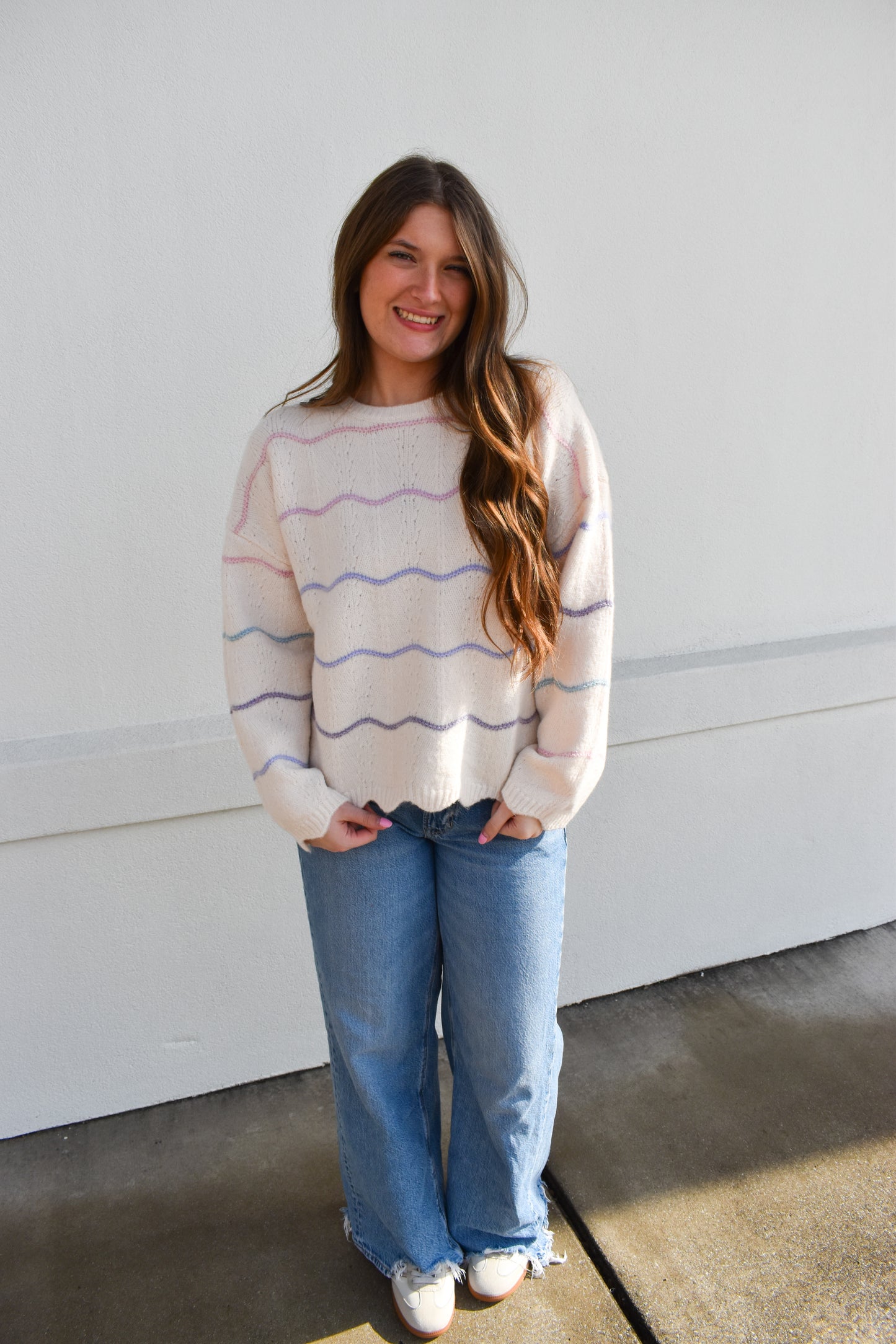 Scallop Ombre Wool Sweater