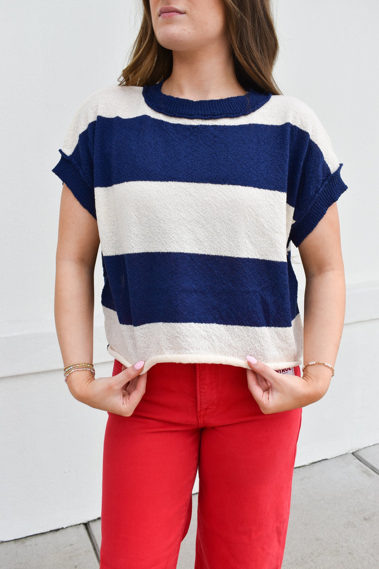 Open Back Stripe Sweater