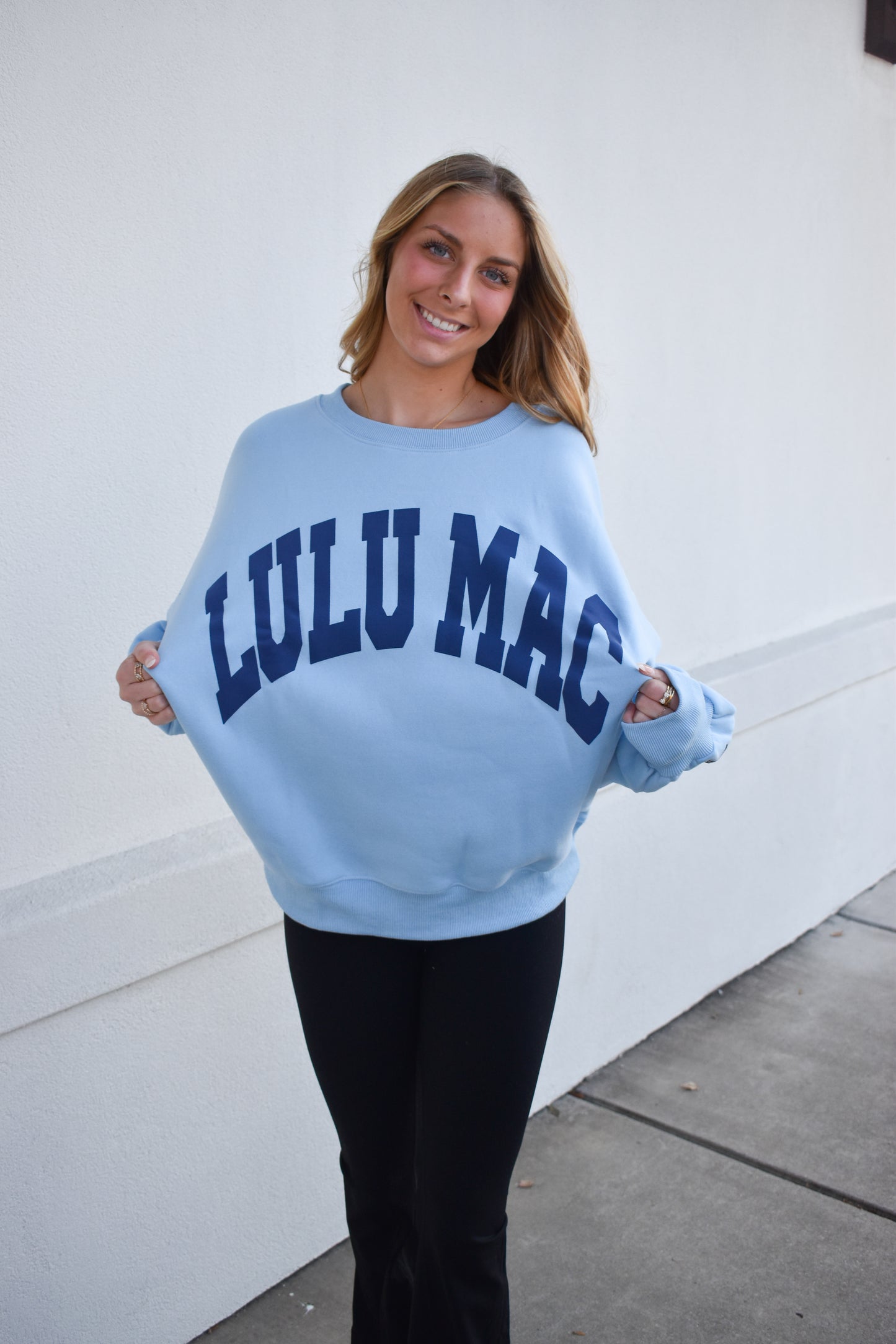 Lulu Mac Sweatshirt: Baby Blue/Navy