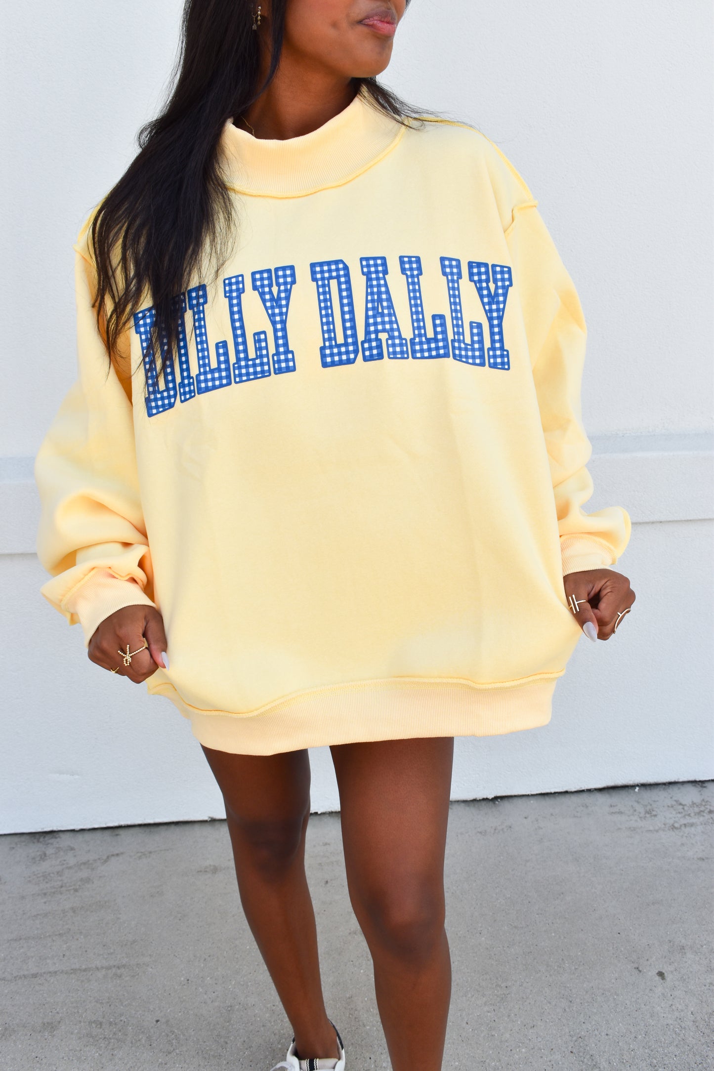 'DILLY DALLY & LOLLY GAG' Reversible Mockneck