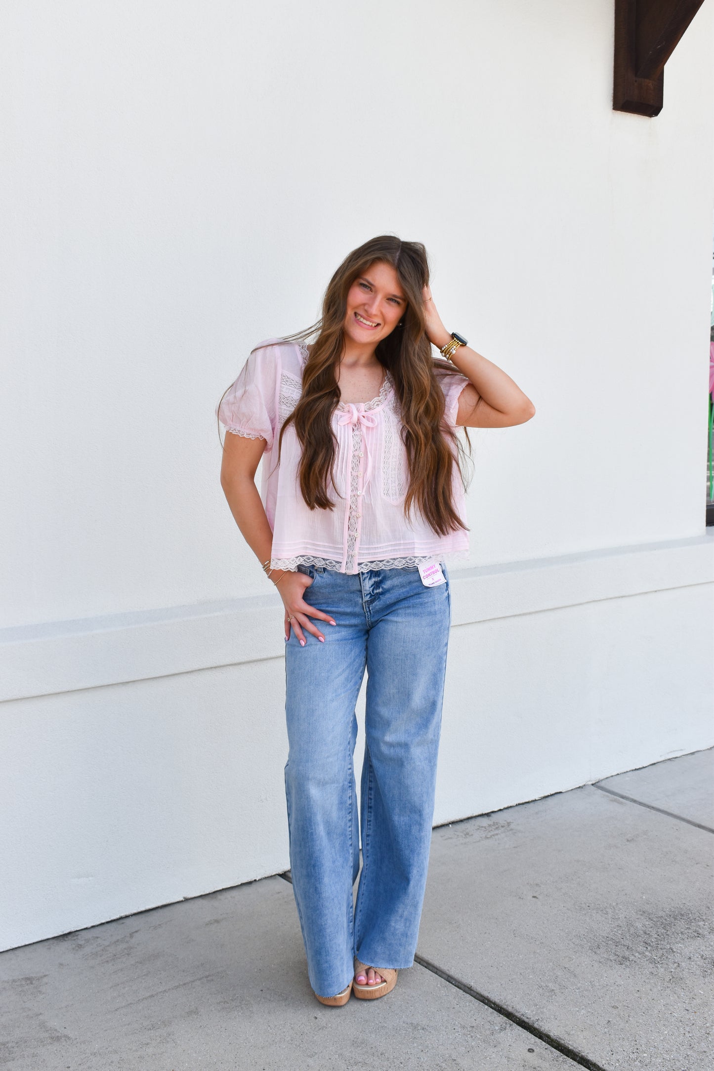 Lace & Lovely Top: Pink