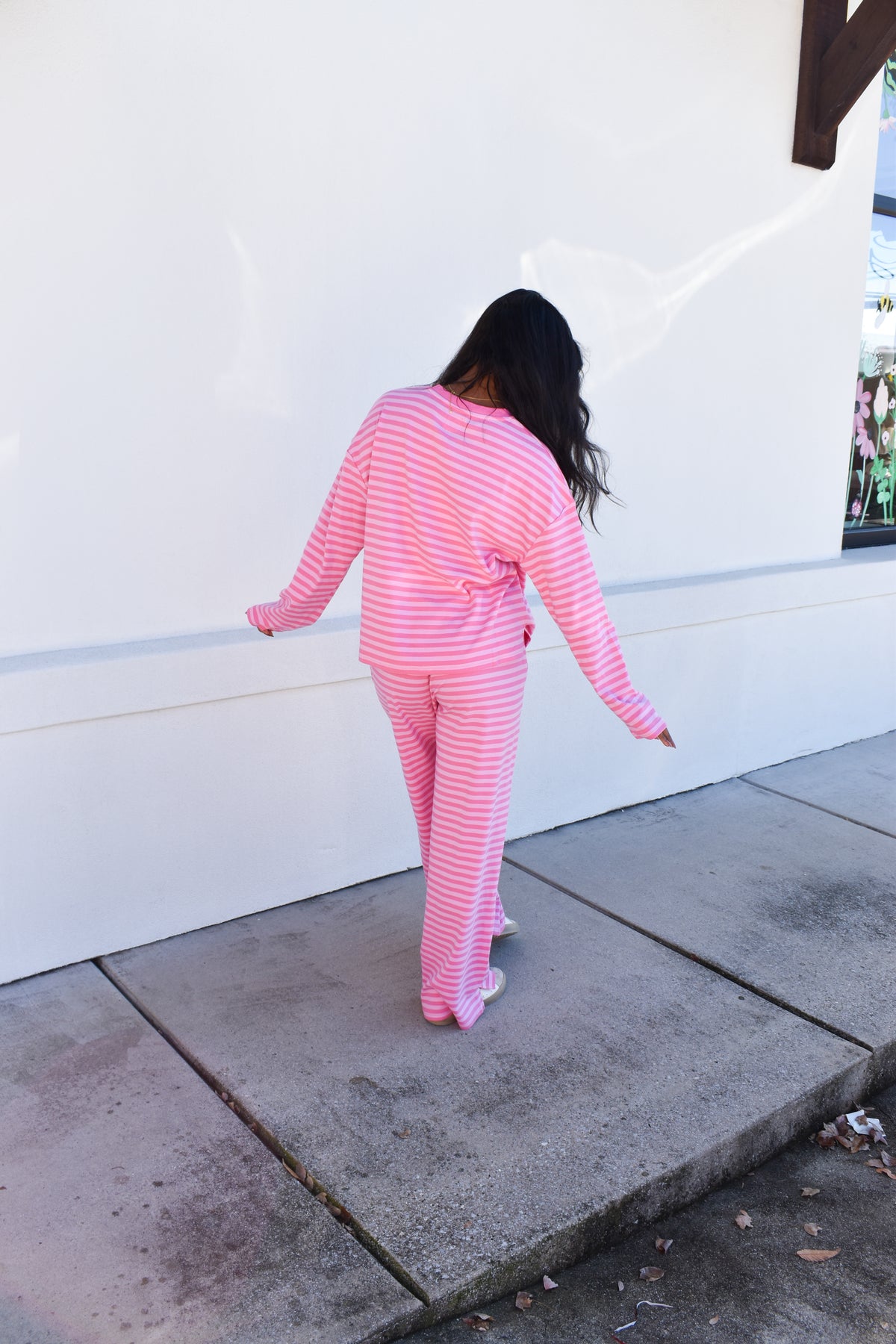 Hot Pink Striped Loungewear Pants