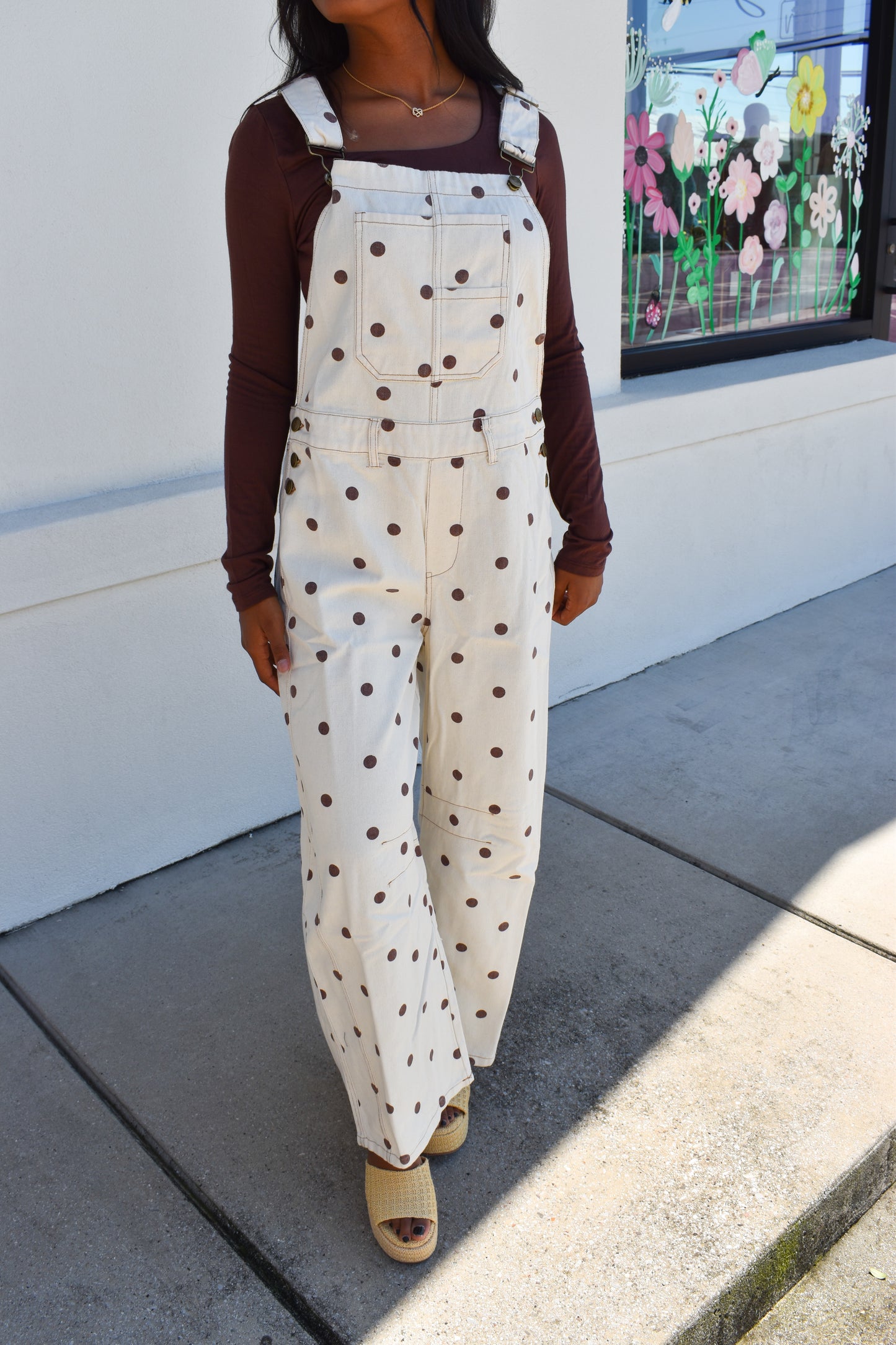 Polka Dot Twill Overalls