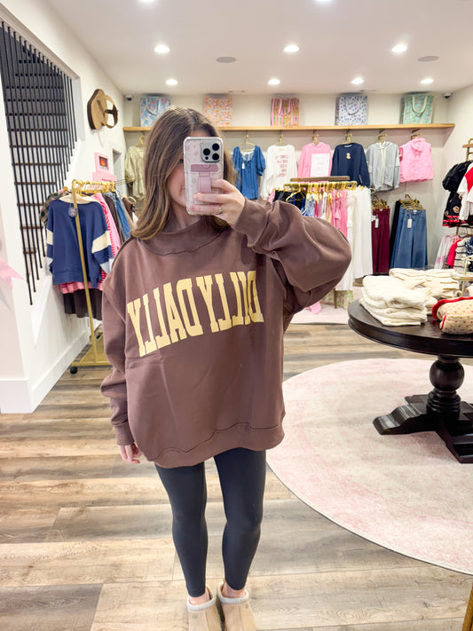 Dilly Dally Mockneck: Brown