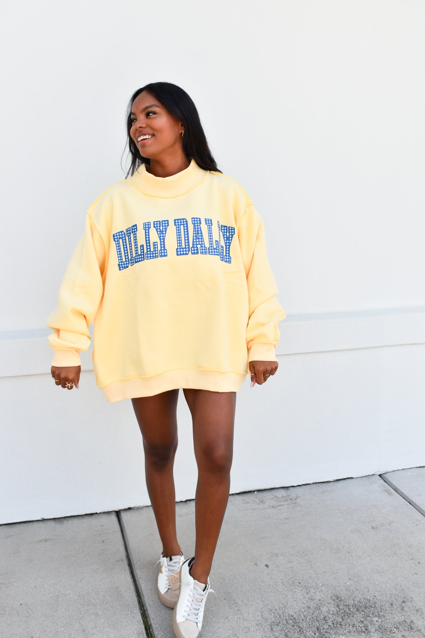 'DILLY DALLY & LOLLY GAG' Reversible Mockneck