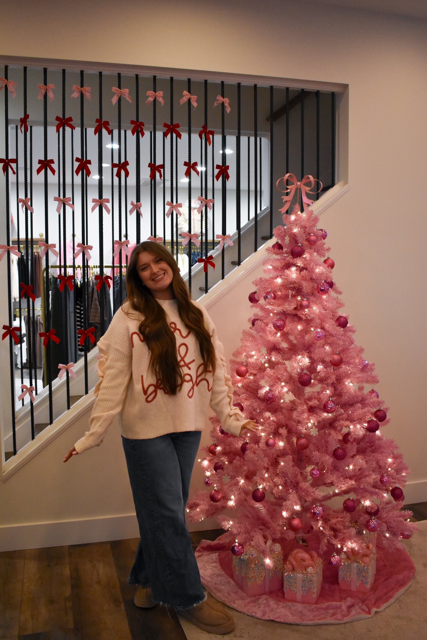 Merry & Bright Cord Letter Ruffle Top