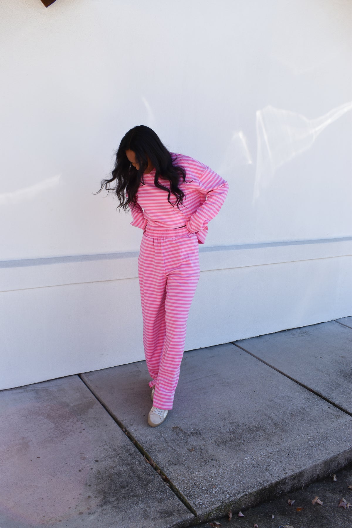 Hot Pink Striped Loungewear Pants