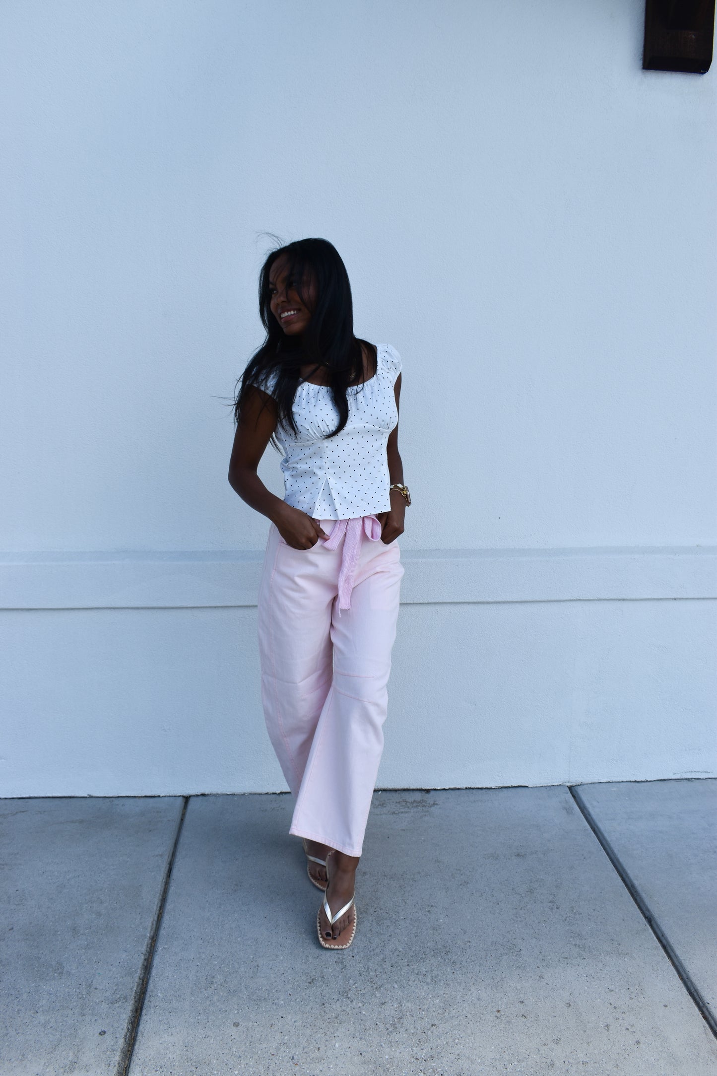 Polka Dot Peplum Top