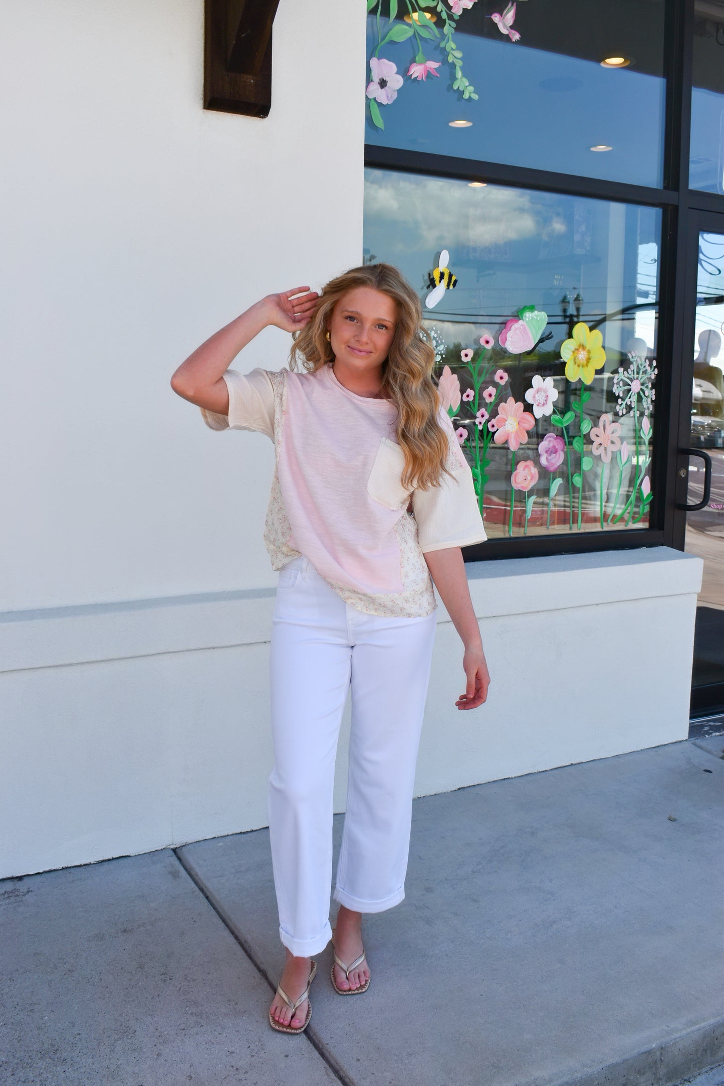 Pink Floral Edge Shirt