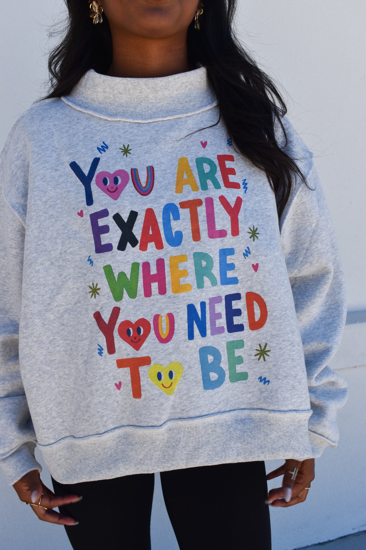 Fun Graphic Reversible Crop Mockneck