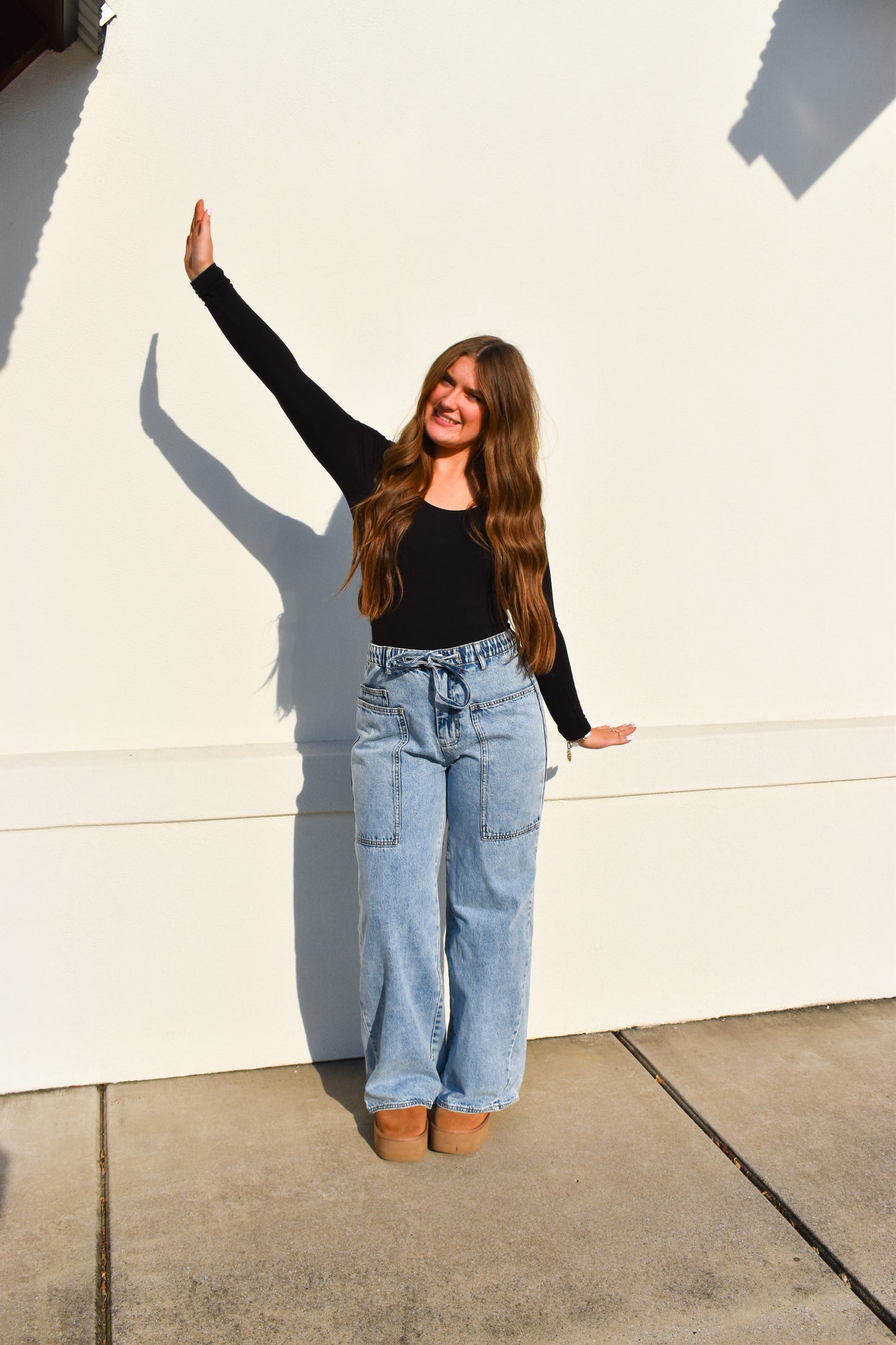 Basic Long Sleeve Scoop Neck: Black