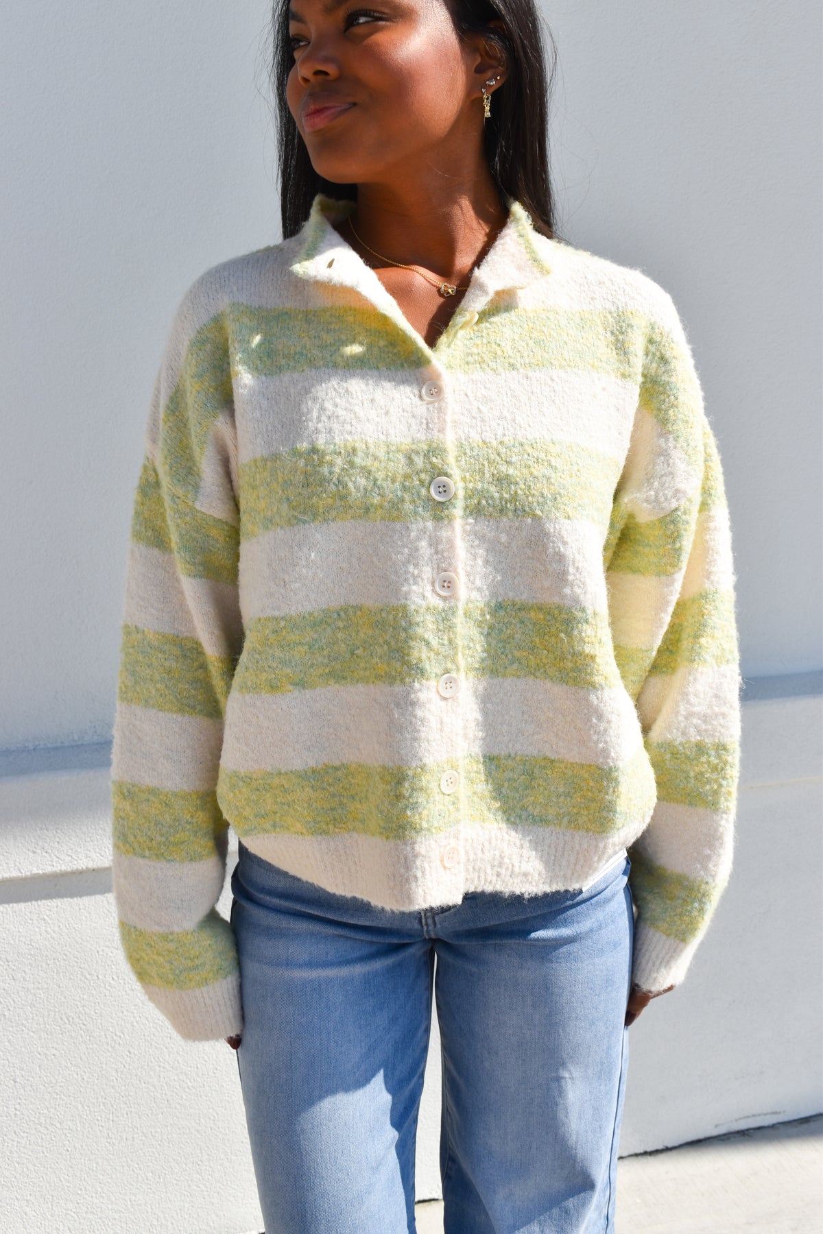 Sage & Sweet Striped Cardigan