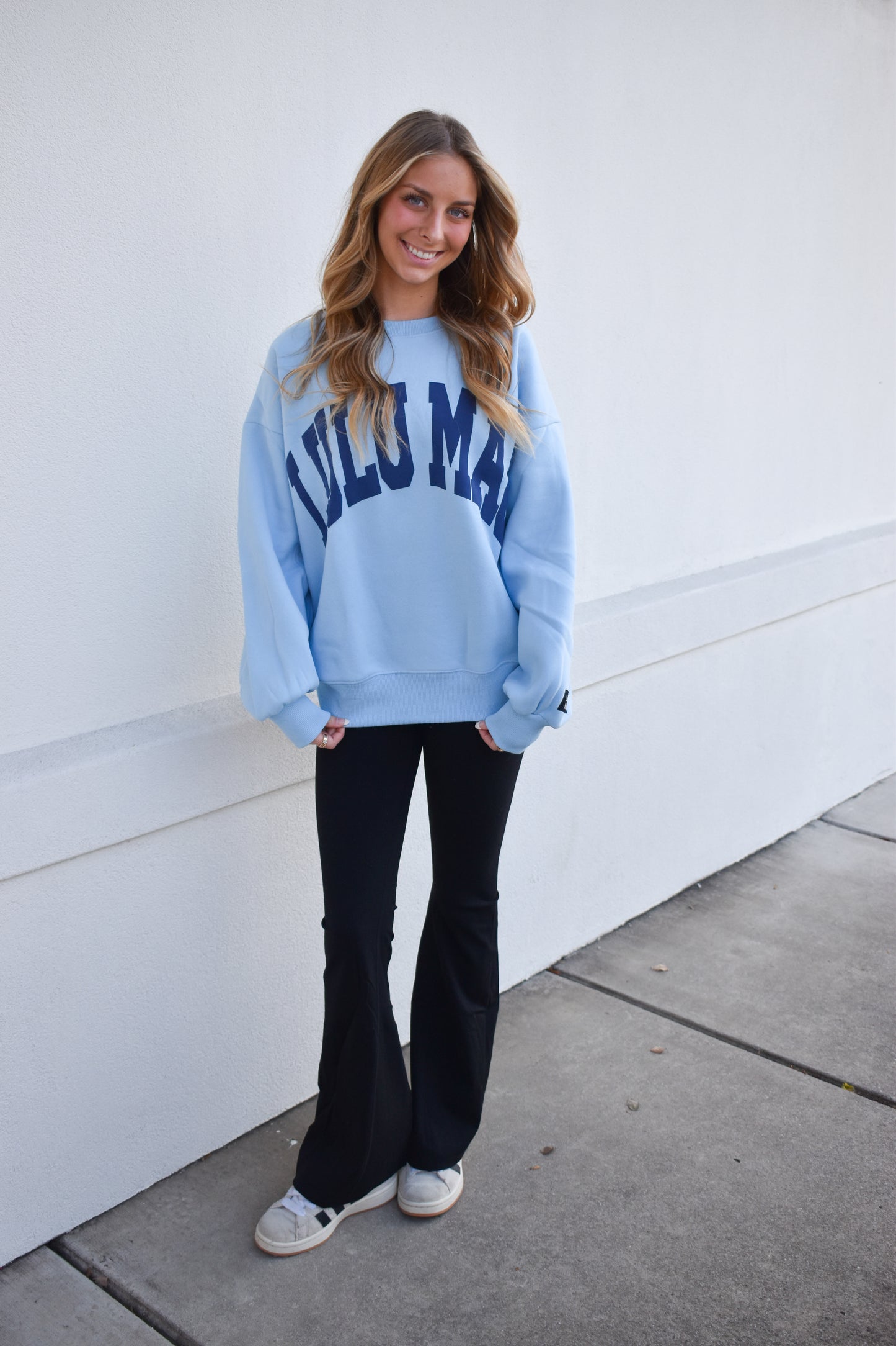 Lulu Mac Sweatshirt: Baby Blue/Navy