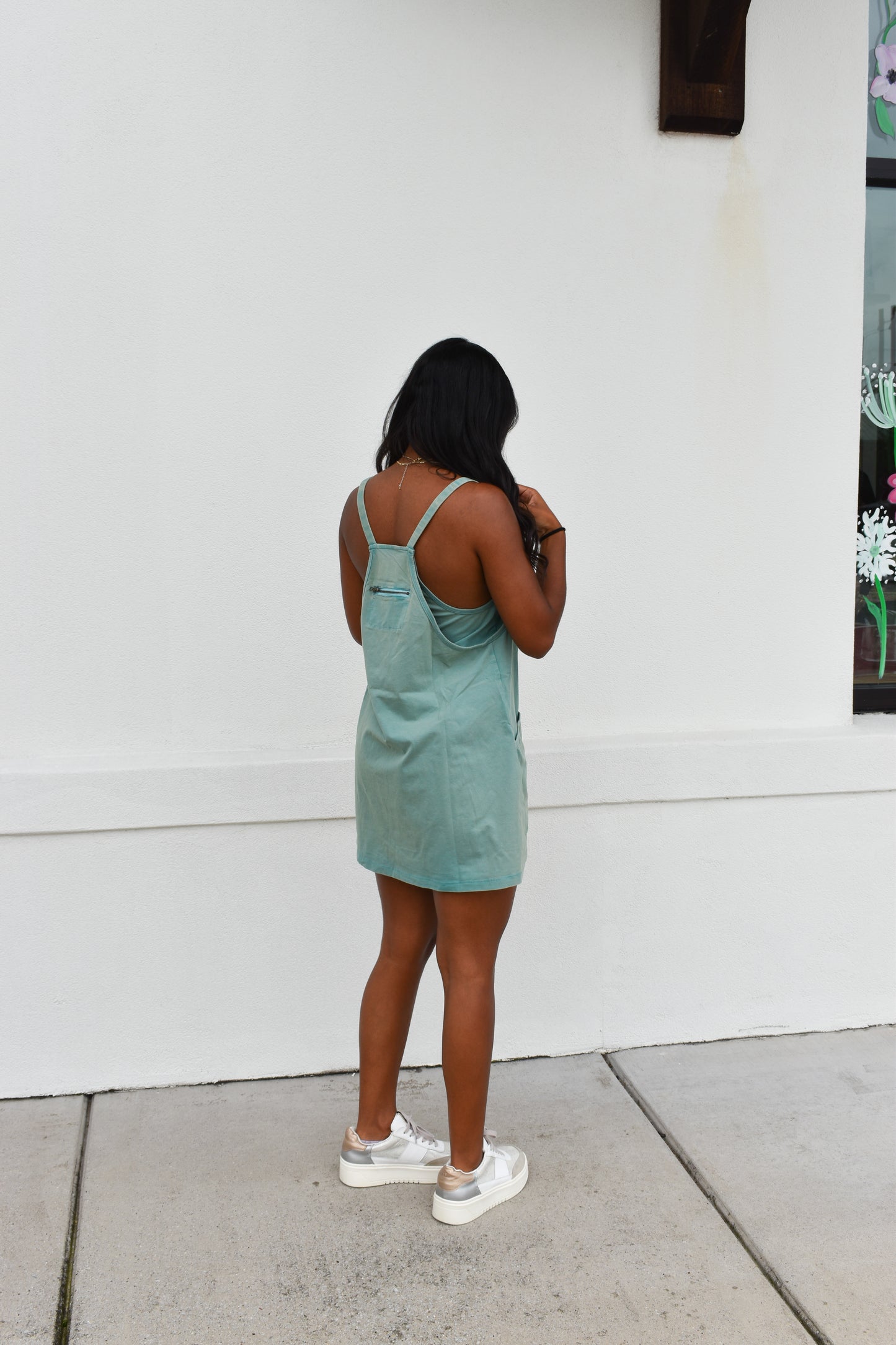Mini Dress W/ Built in Romper Lining: Teal
