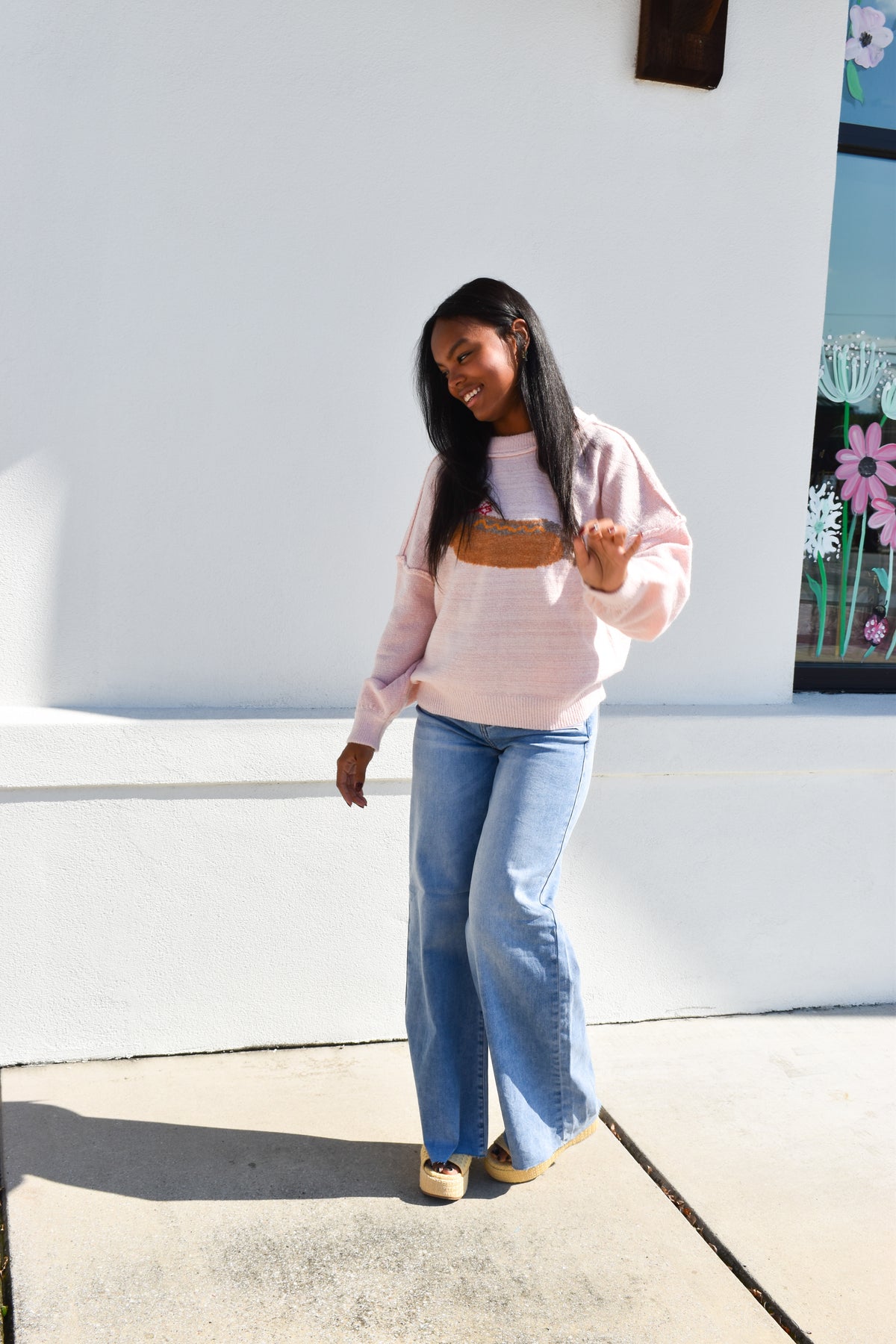 Pink Weiner Dog Sweater